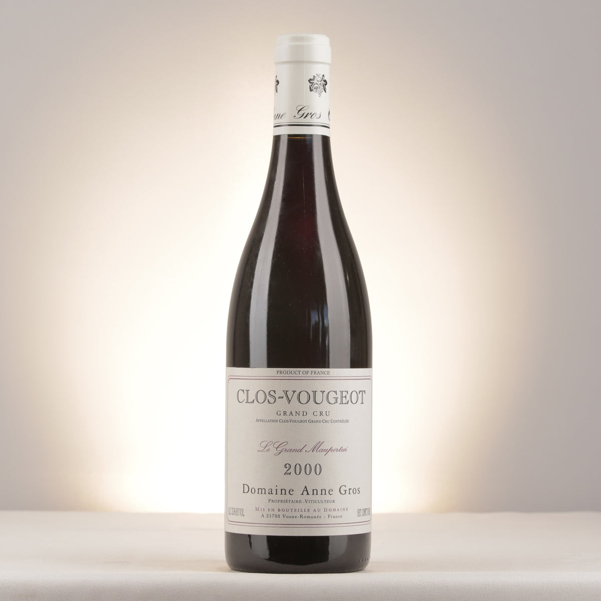 Domaine Anne Gros Clos de Vougeot Grand Cru Le Grand Maupertui 2000 Bottle front