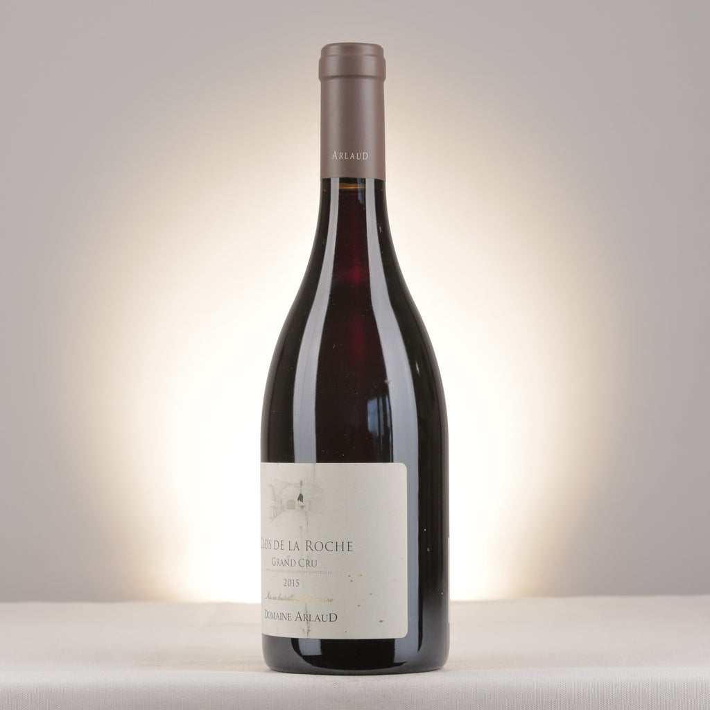 Arlaud Clos de la Roche Grand Cru 2015 Bottle turned left