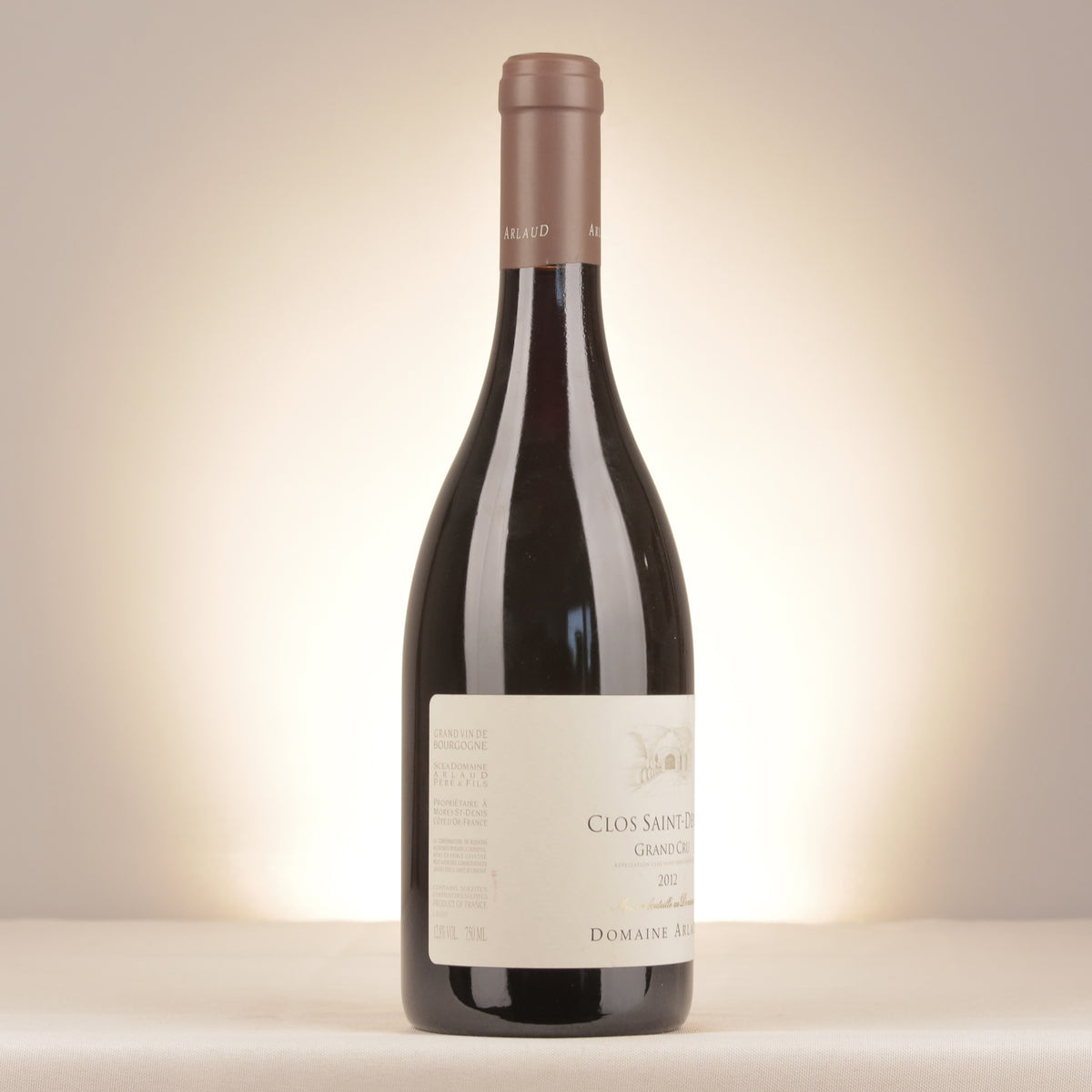 Domaine Arlaud Clos Saint-Denis Grand Cru 2012 Bottle turned right