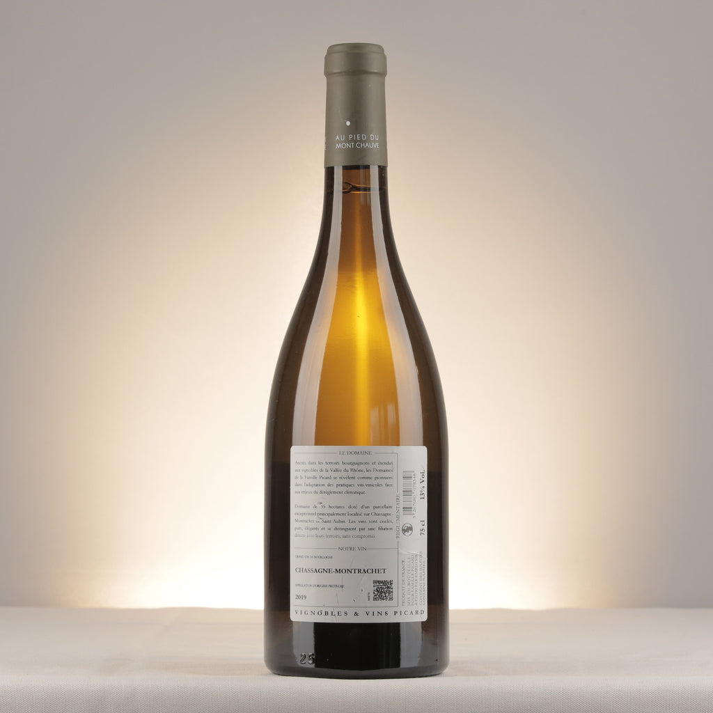 Au Pied du Mont Chauve Chassagne-Montrachet Blanc 2019 Bottle back