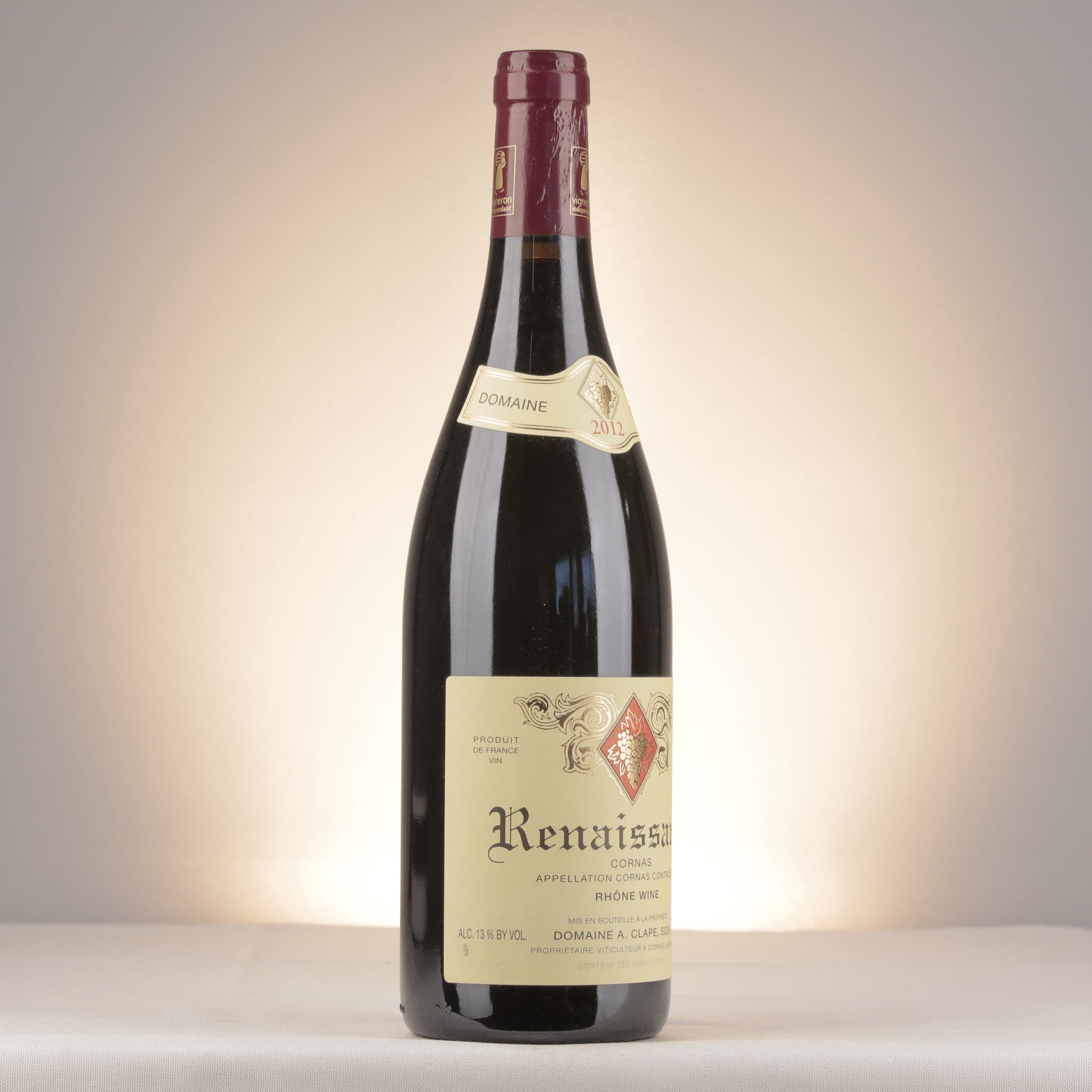 Domaine Auguste Clape Cornas Renaissance 2012 Bottle label