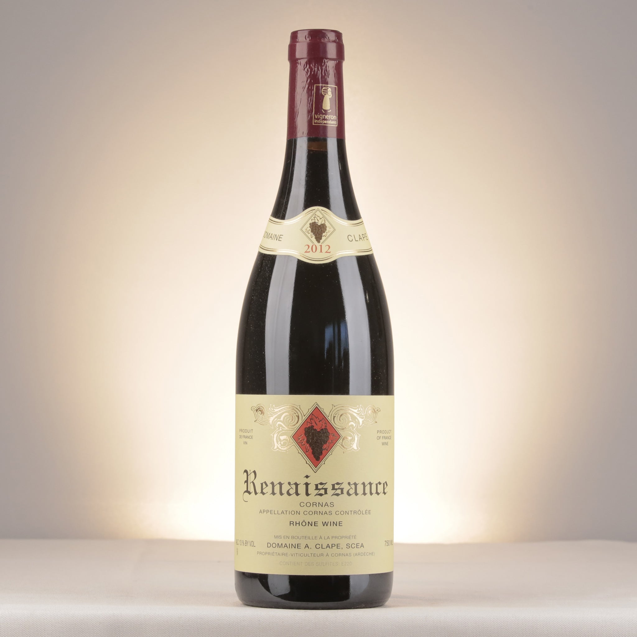 Domaine Auguste Clape Cornas Renaissance 2012 Bottle front