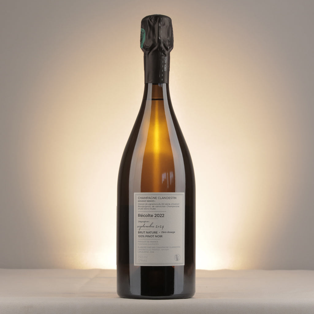 Clandestion Les Semblables Austral Brut Nature Champagne 2022 Bottle back