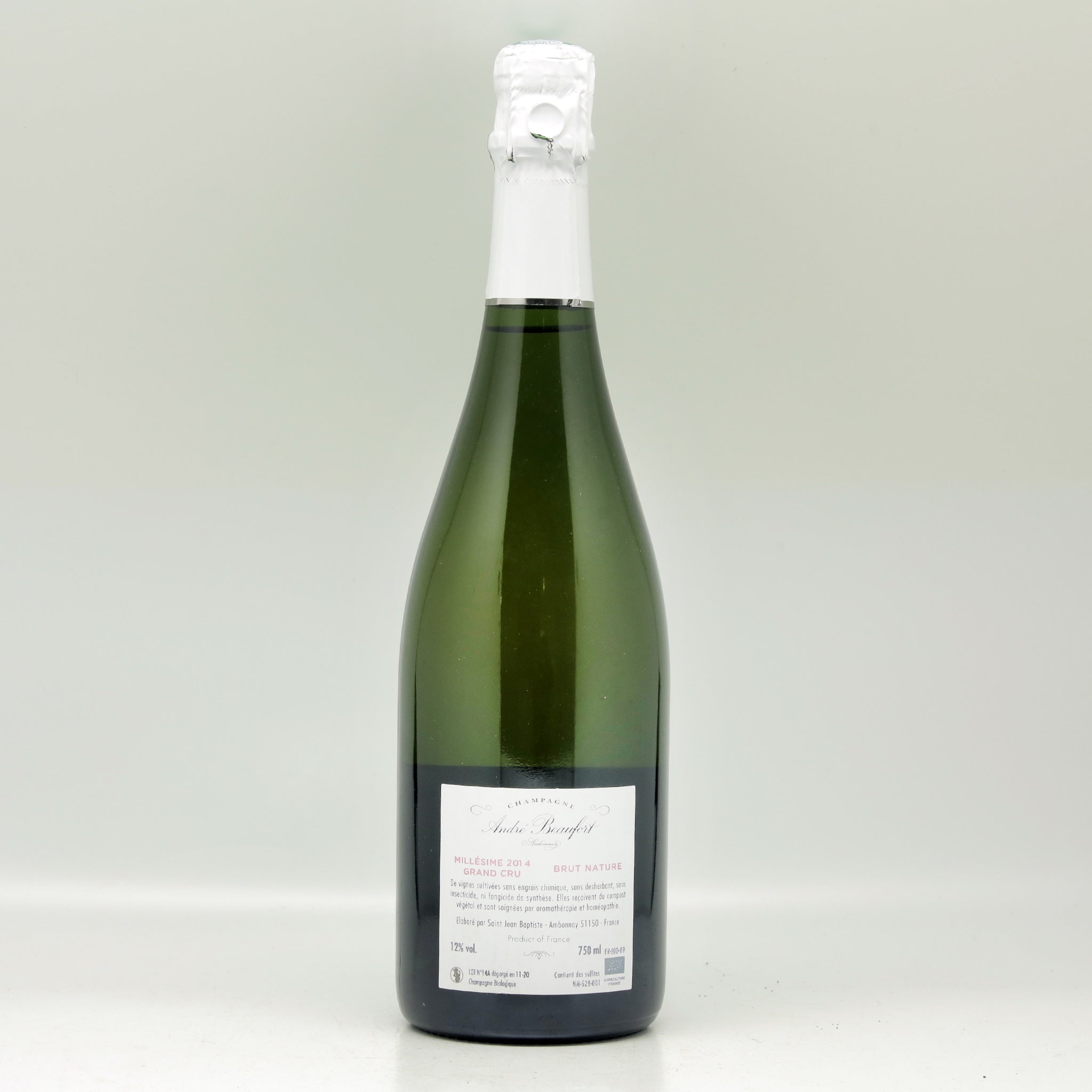 André Beaufort Brut Grand Cru 2014 Champagne Bottle