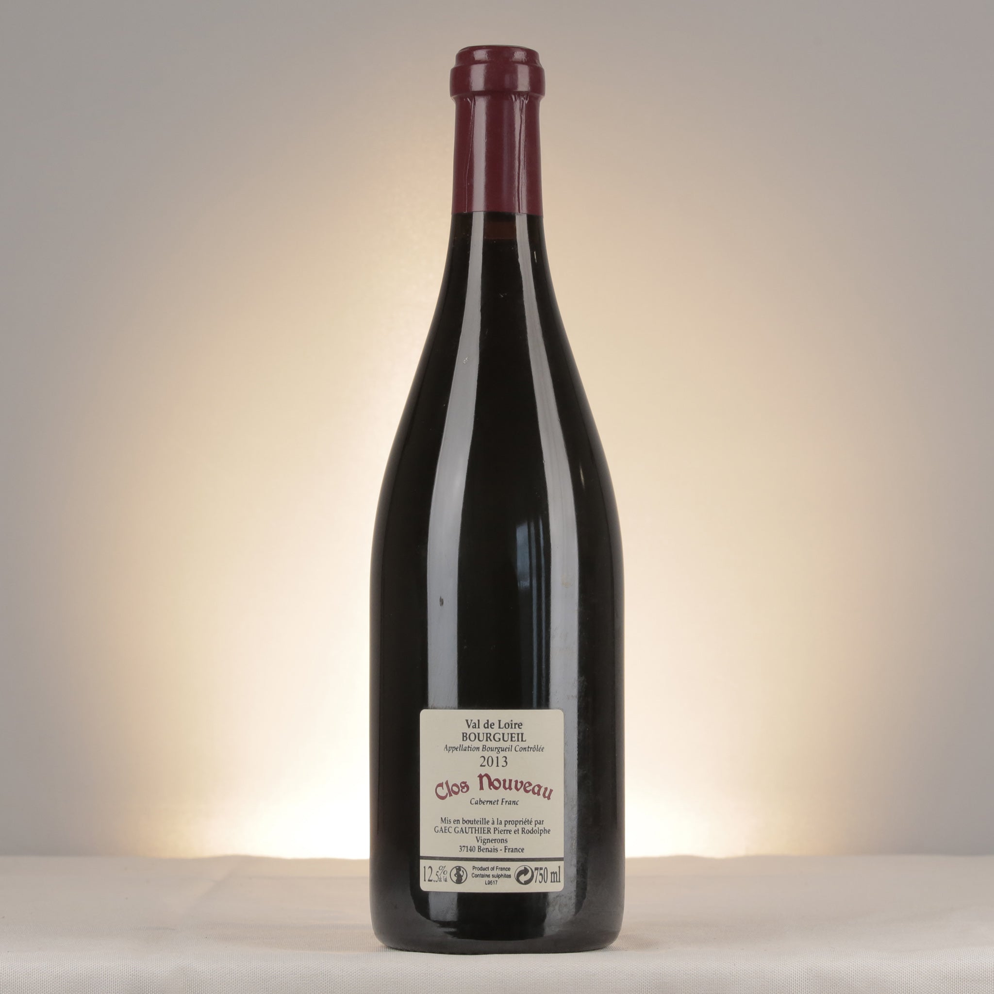 Bel Air Bourgueil Bourgueil Clos Nouveau 2013 Bottle back