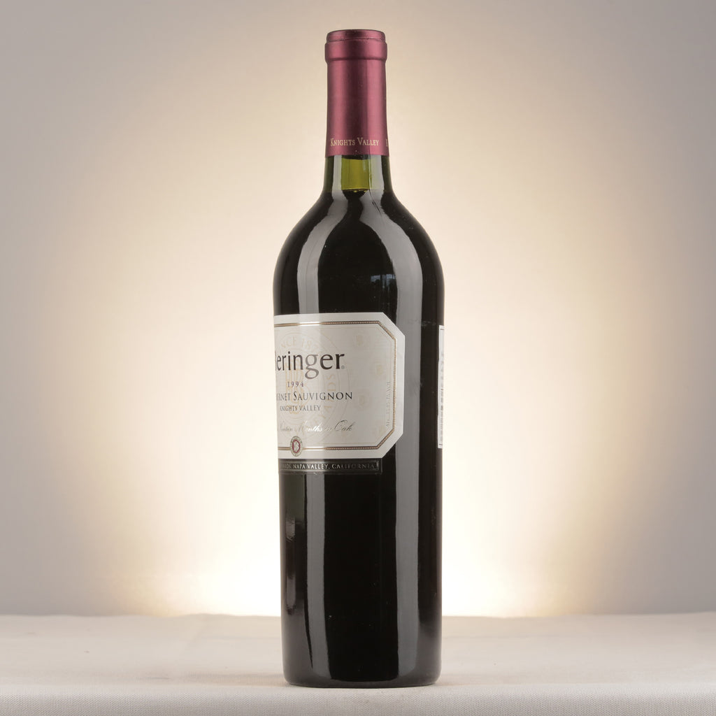 Beringer Cabernet Sauvignon Knights Valley 1994 Bottle detail