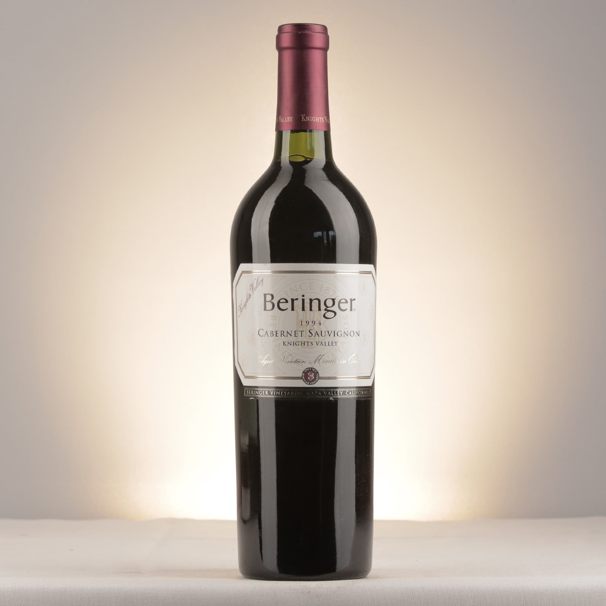 Beringer Cabernet Sauvignon Knights Valley 1994 Bottle front