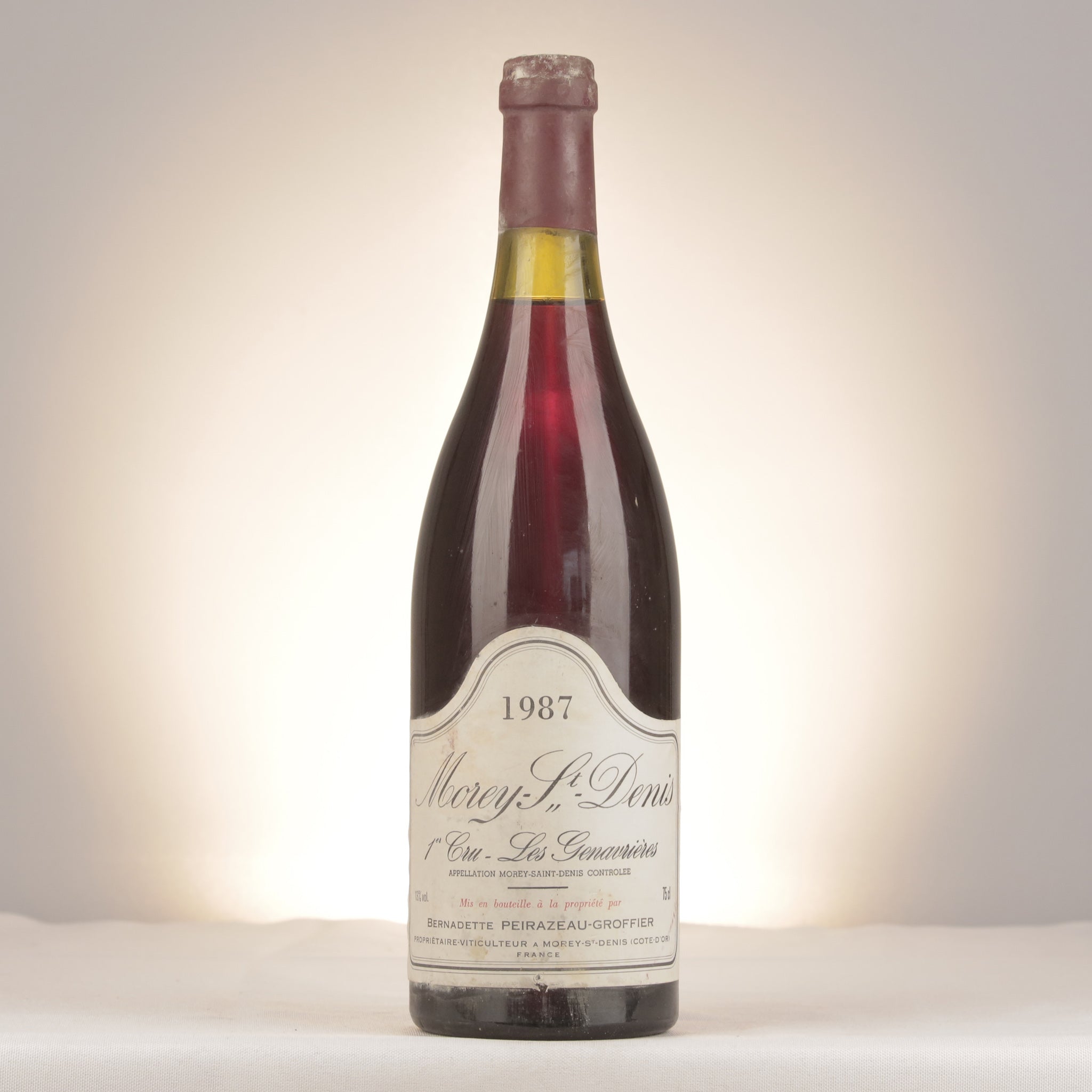 Bernadette Peirazeau-Groffier Morey-Saint-Denis 1er Cru Les Genavrières 1987 Bottle front (lot 464b)