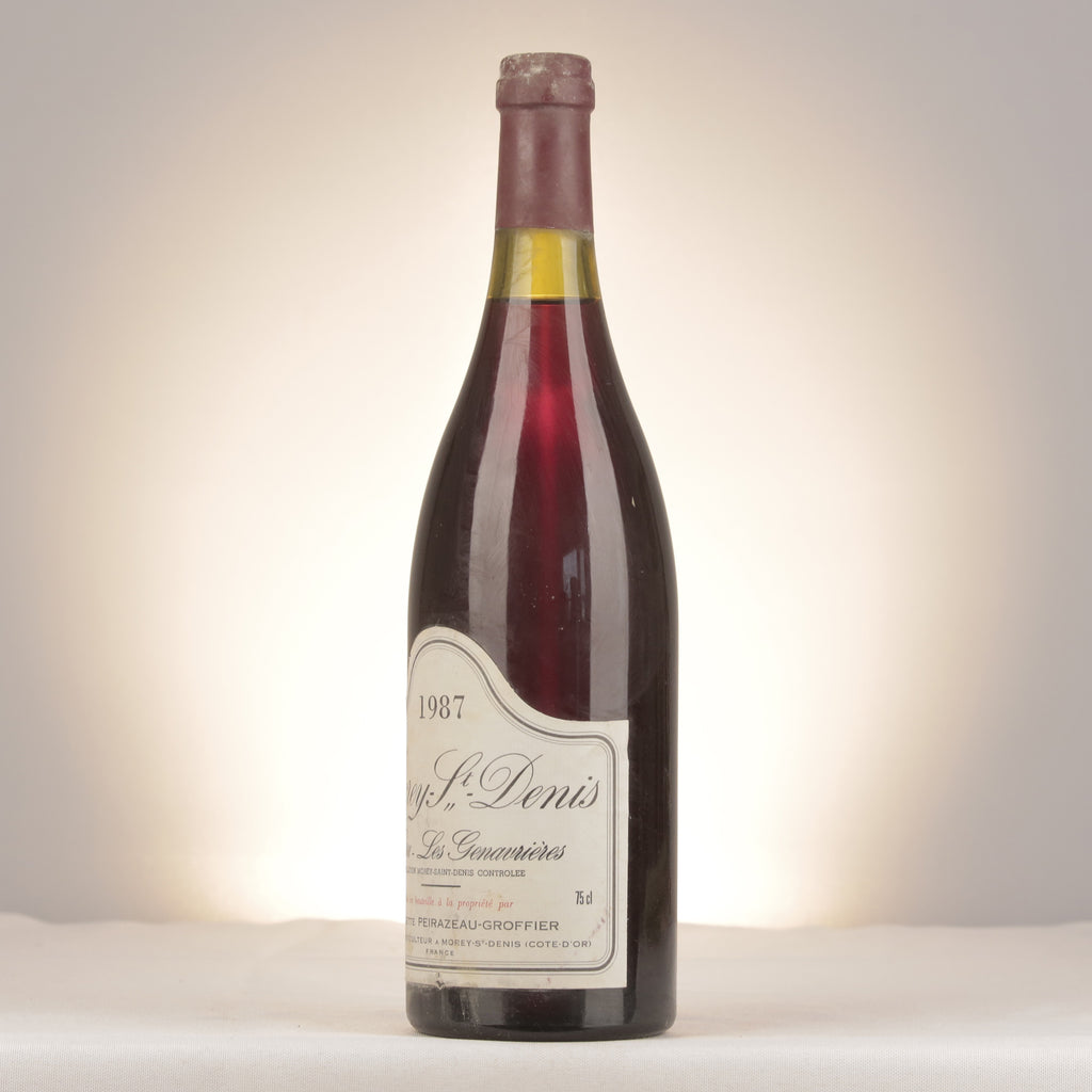 Bernadette Peirazeau-Groffier Morey-Saint-Denis 1er Cru Les Genavrières 1987 Bottle turned left (lot 464b)