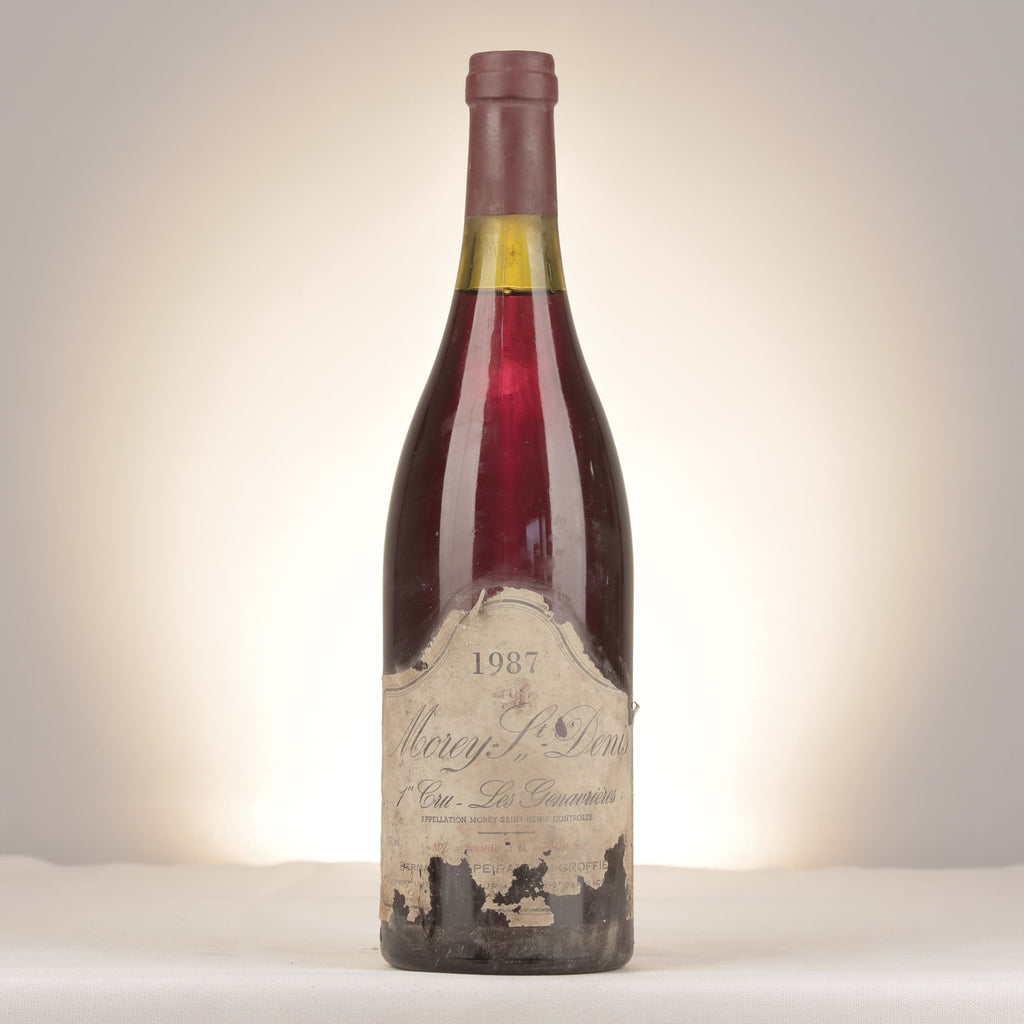Bernadette Peirazeau-Groffier Morey-Saint-Denis 1er Cru Les Genavrières 1987 Bottle front (lot e1ec)