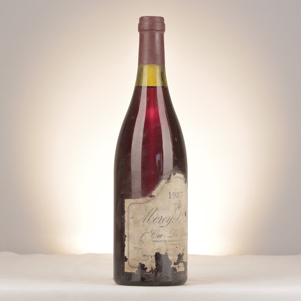 Bernadette Peirazeau-Groffier Morey-Saint-Denis 1er Cru Les Genavrières 1987 Bottle turned right (lot e1ec)
