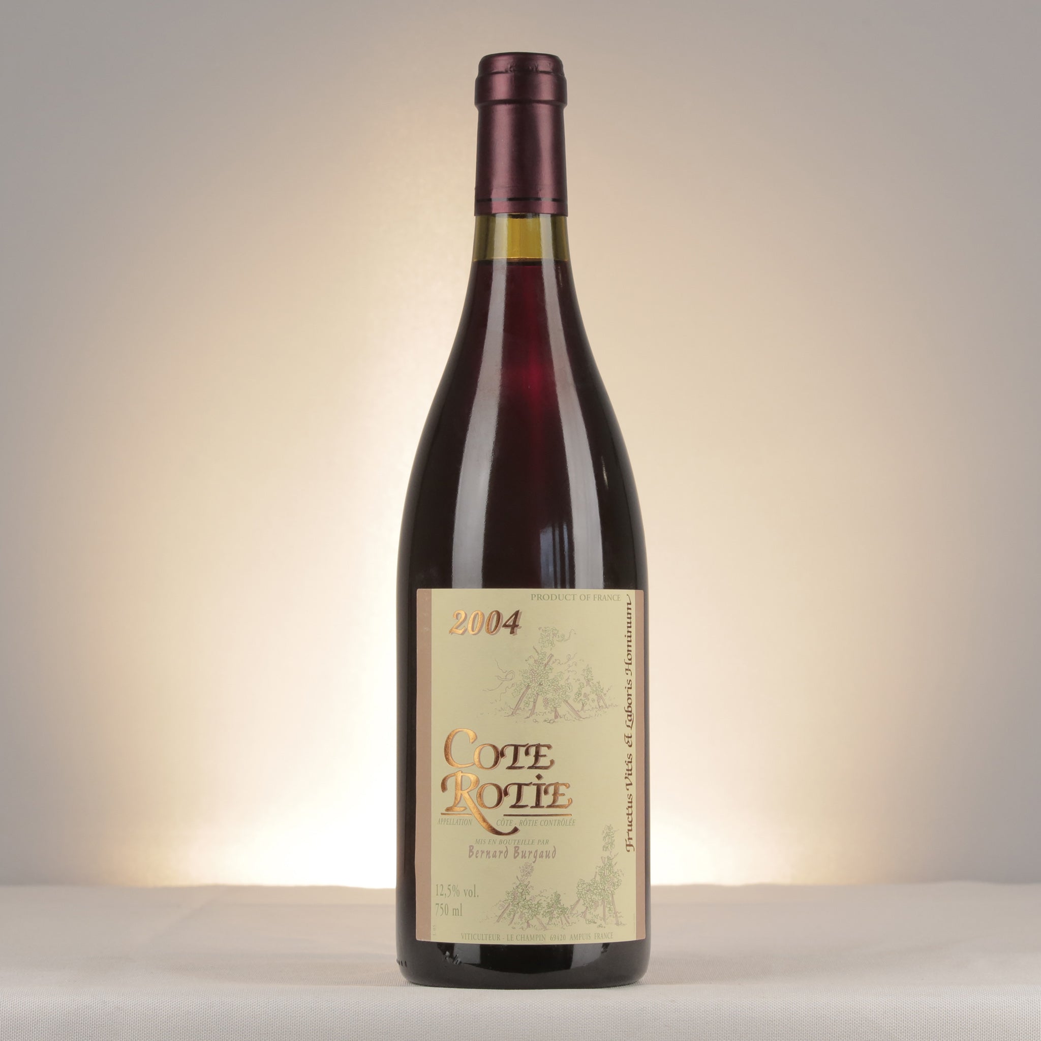 Bernard Burgaud Cote Rotie 2004 Bottle front