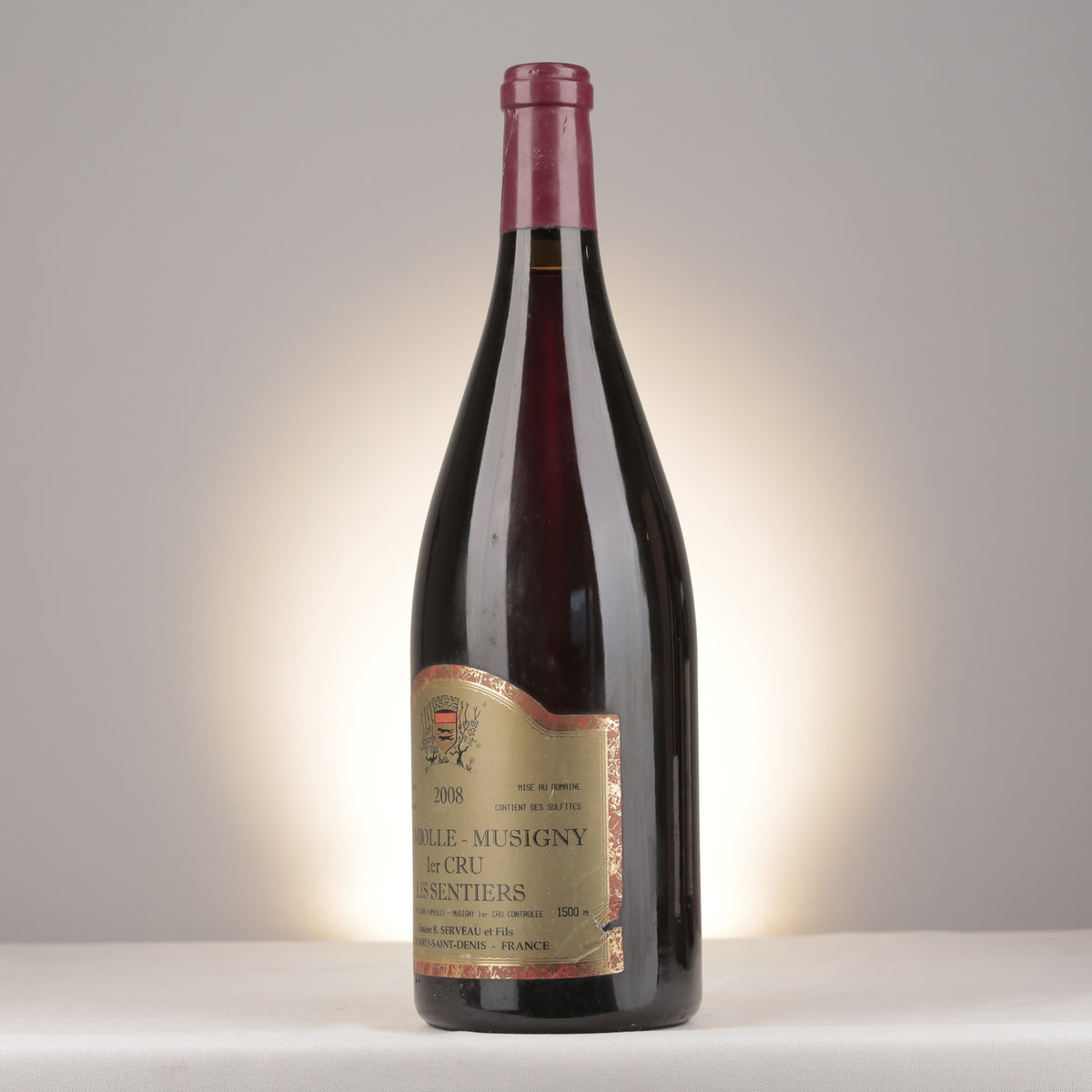 Bernard Servau Chambolle-Musigny 1er Cru Les Sentiers 2008 Magnum turned left