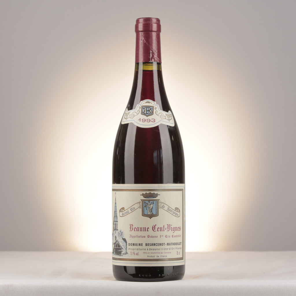 Besancenot-Mathouillet Beaune 1er Cru Les Cent-Vignes 1993 Bottle front