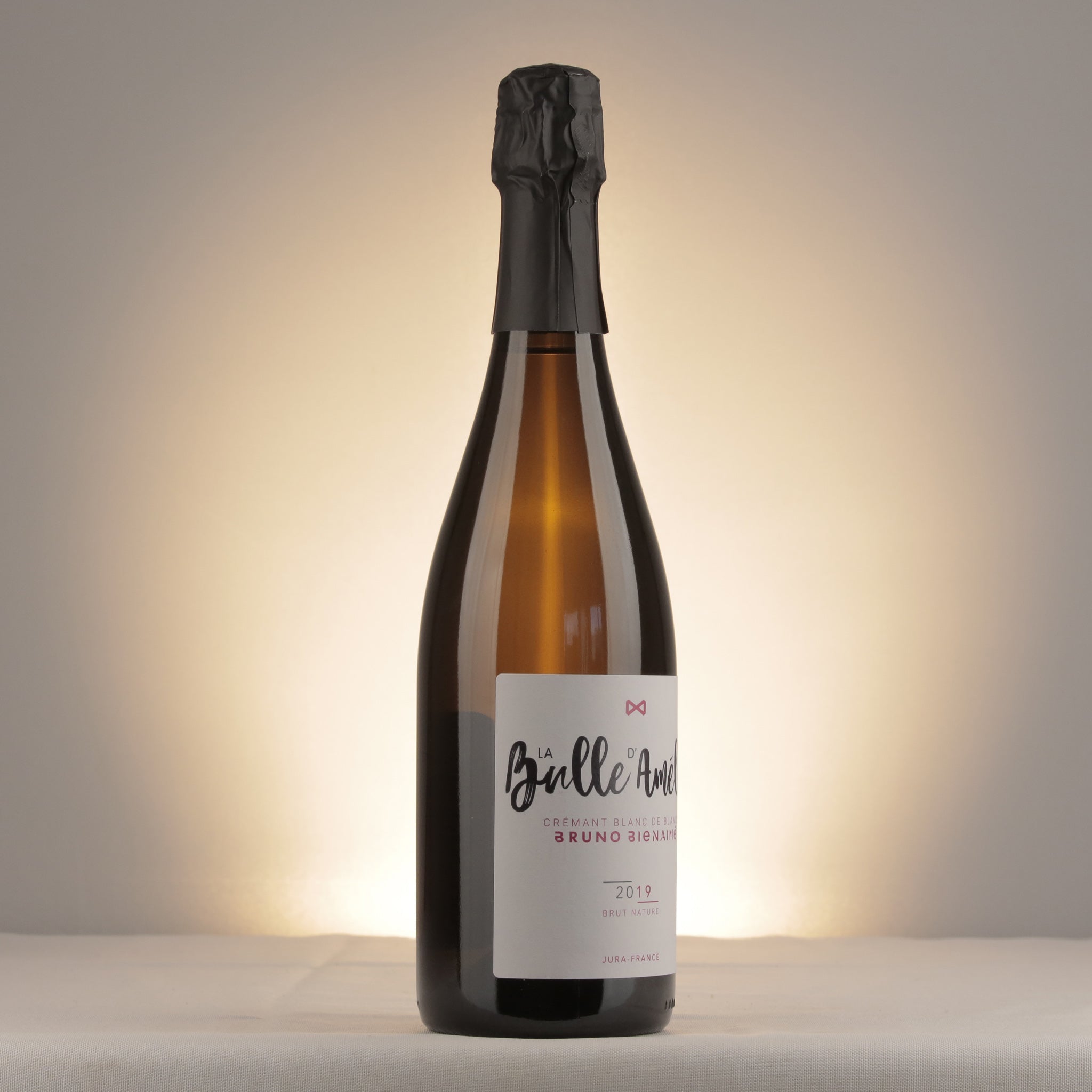 Bienaimé Crémant du Jura La Bulle d'Amélie Blanc de Blancs 2019 Bottle label