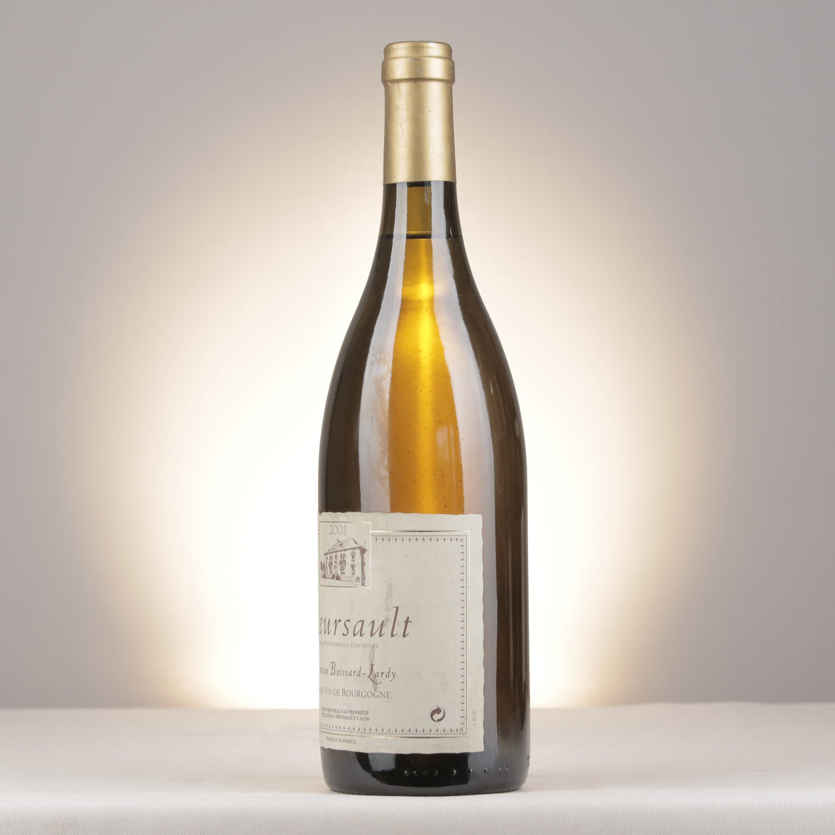 Boissard-Lardy Meursault 2001 Bottle turned left (lot 7c4a)