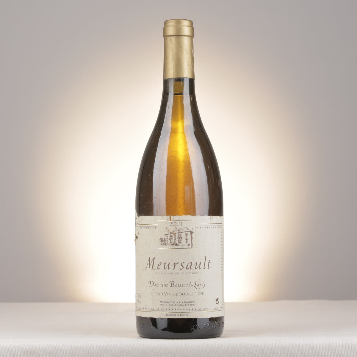 Boissard-Lardy Meursault 2001 Bottle front (lot cdc4)