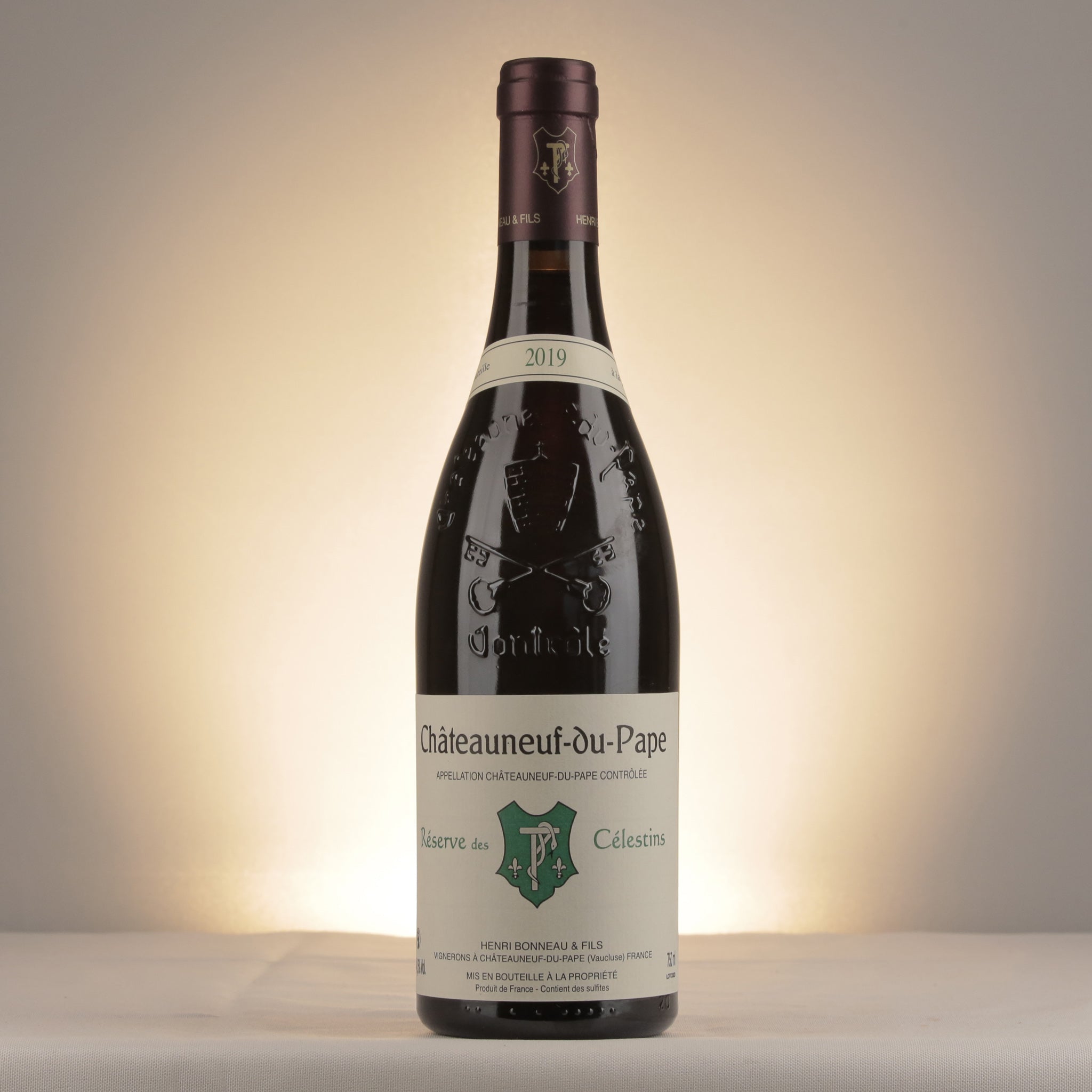 Henri Bonneau & Fils Châteauneuf-du-pape Réserve des Célestins 2019 Bottle front