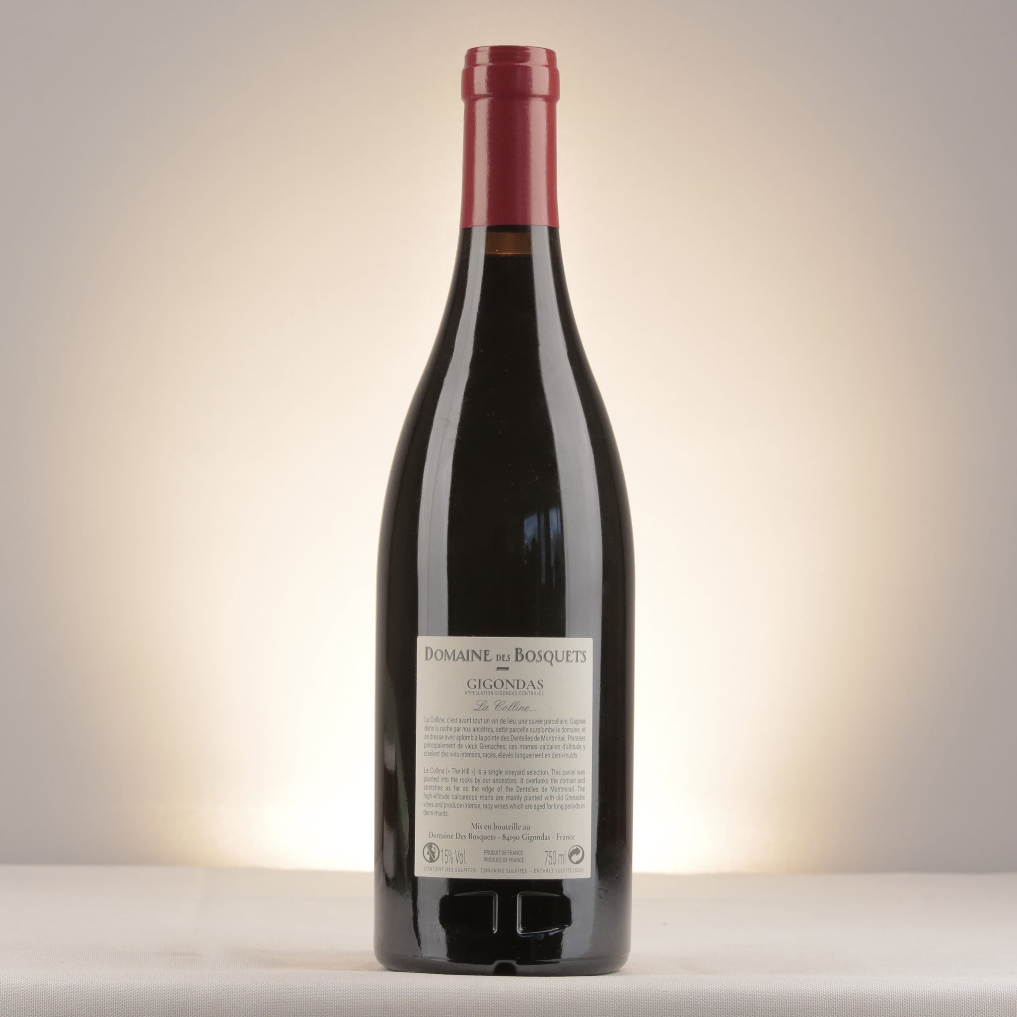 Les Bosquets Gigondas La Colline 2019 Bottle back