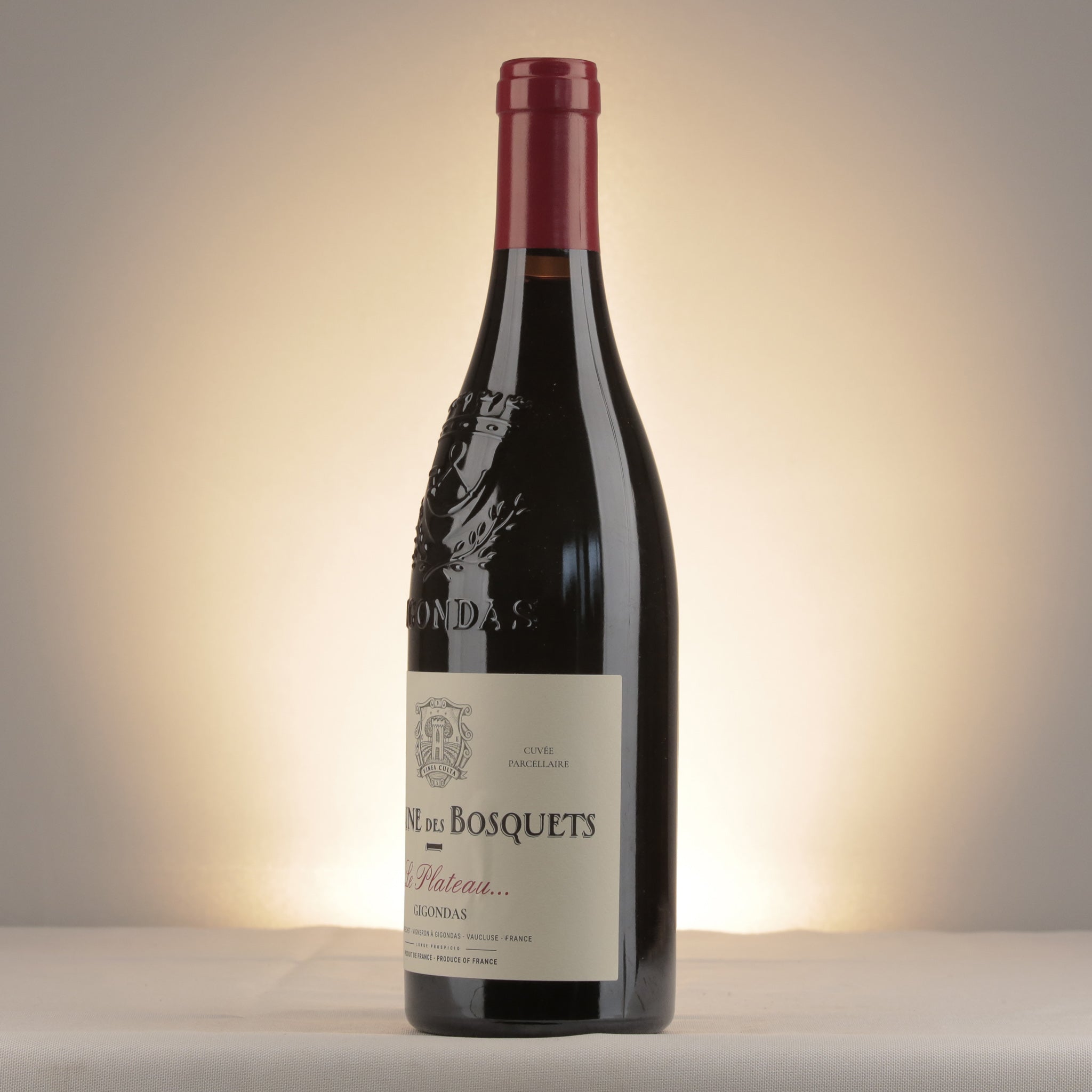 Les Bosquets Gigondas Le Plateau 2020 Bottle detail