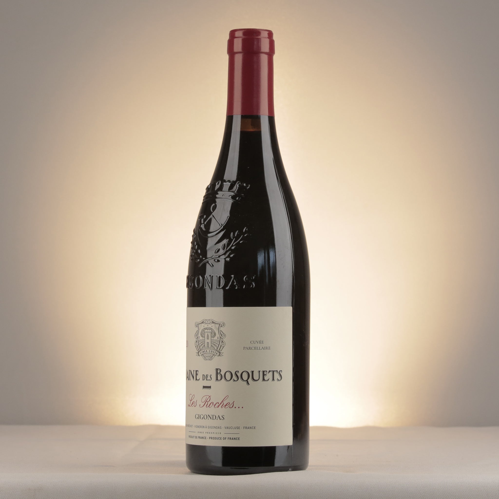 Les Bosquets Gigondas Les Roches 2020 Bottle detail