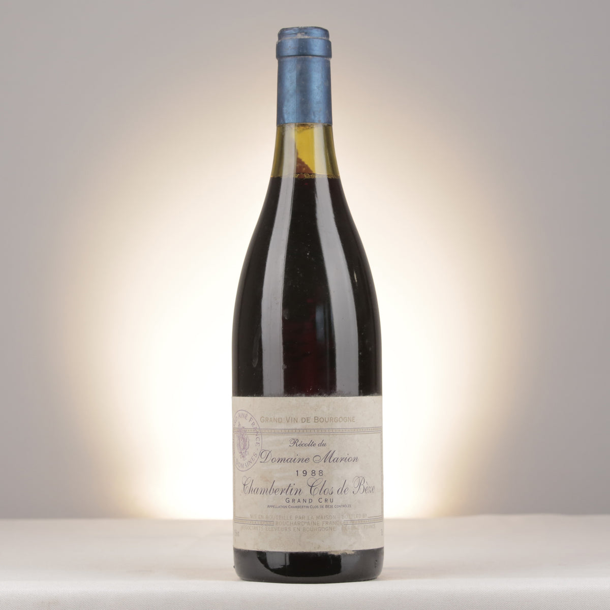 Bouchard Aine Chambertin-Clos de Bèze Grand Cru Domaine Marion 1988 Bottle front