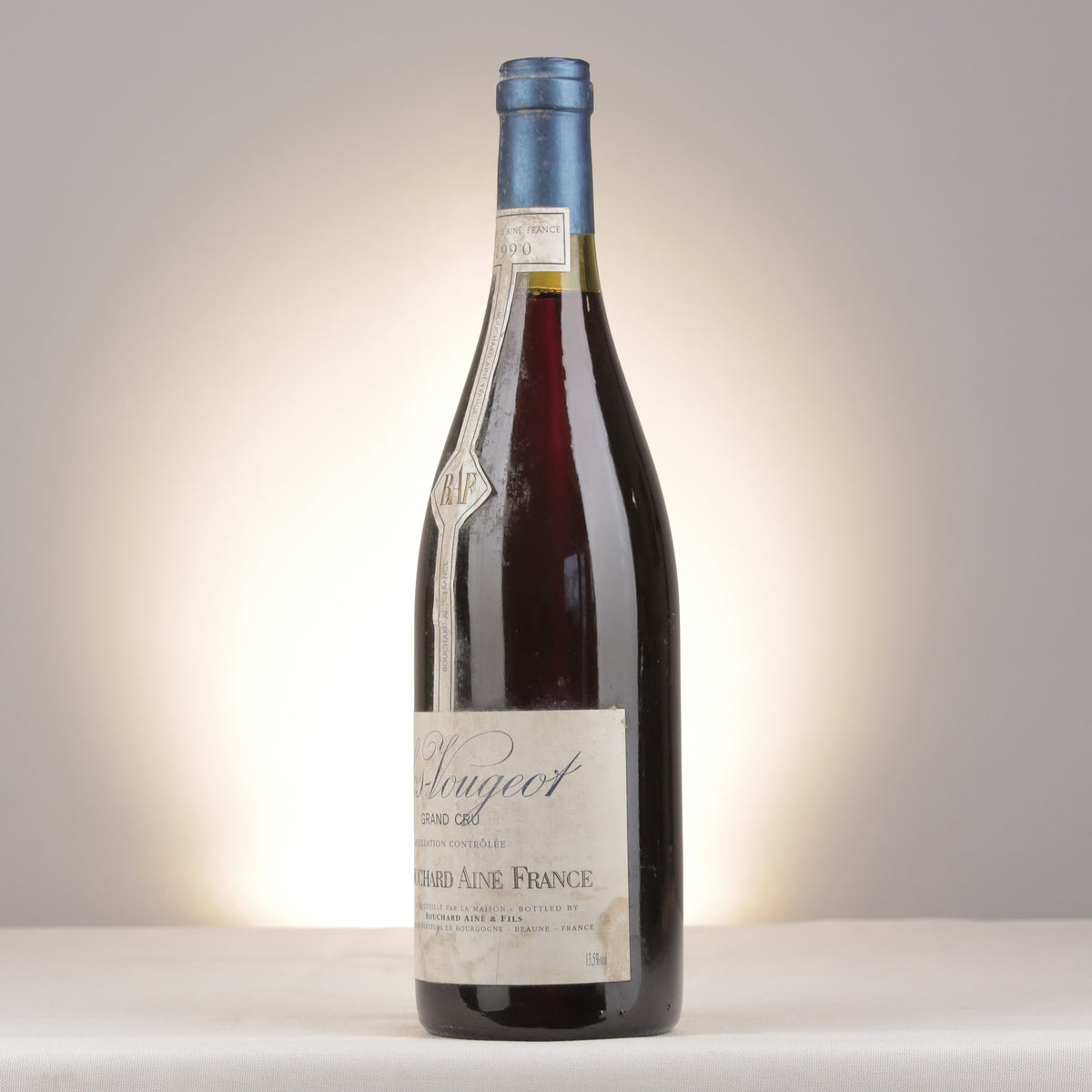 Bouchard Aine Clos de Vougeot Grand Cru 1990 Bottle turned left