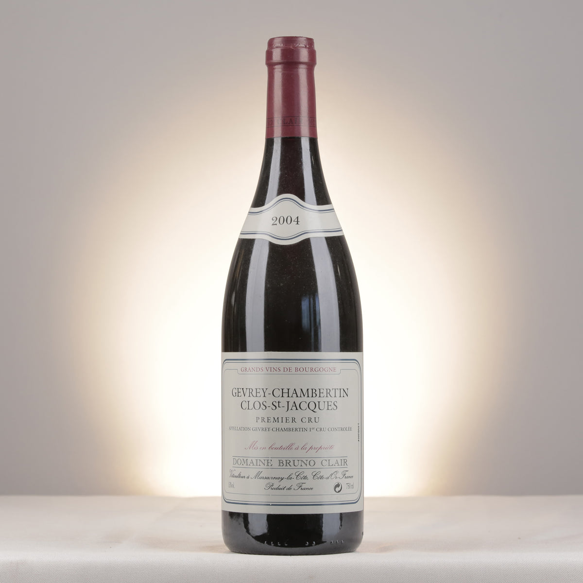Bruno Clair Gevrey-Chambertin 1er Cru Clos Saint-Jacques 2004 Bottle front