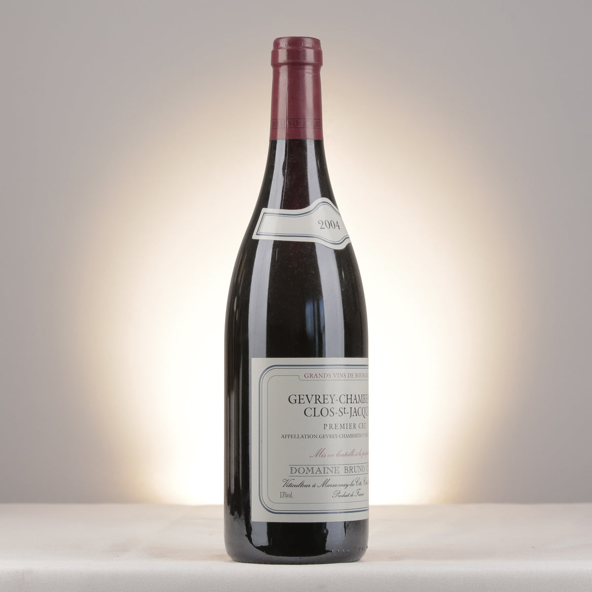 Bruno Clair Gevrey-Chambertin 1er Cru Clos Saint-Jacques 2004 Bottle turned right