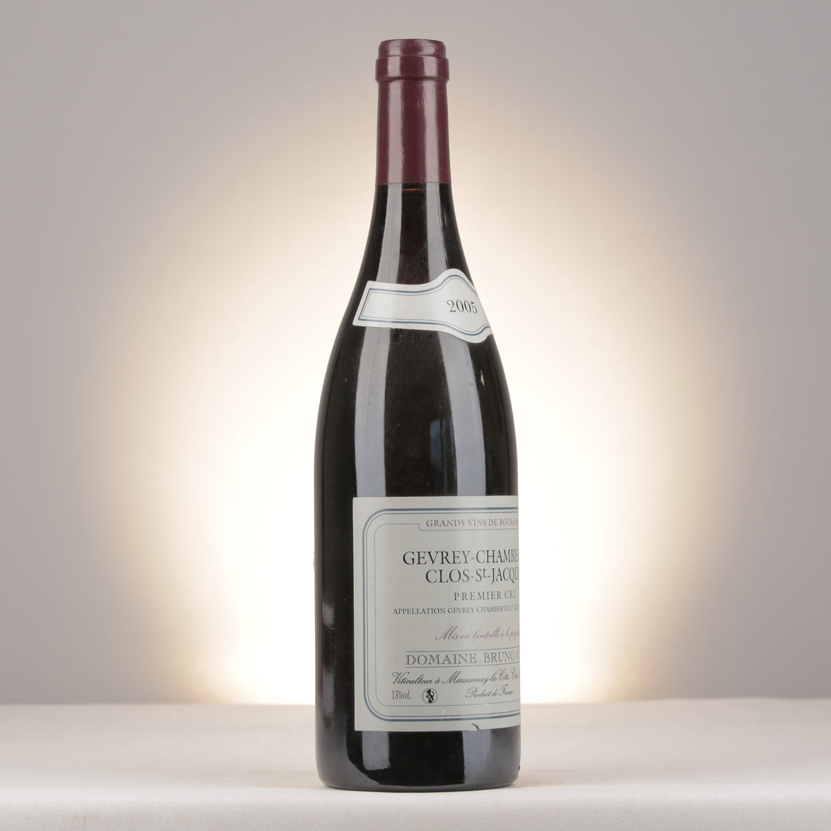 Bruno Clair Gevrey-Chambertin 1er Cru Clos Saint-Jacques 2005 Bottle turned right