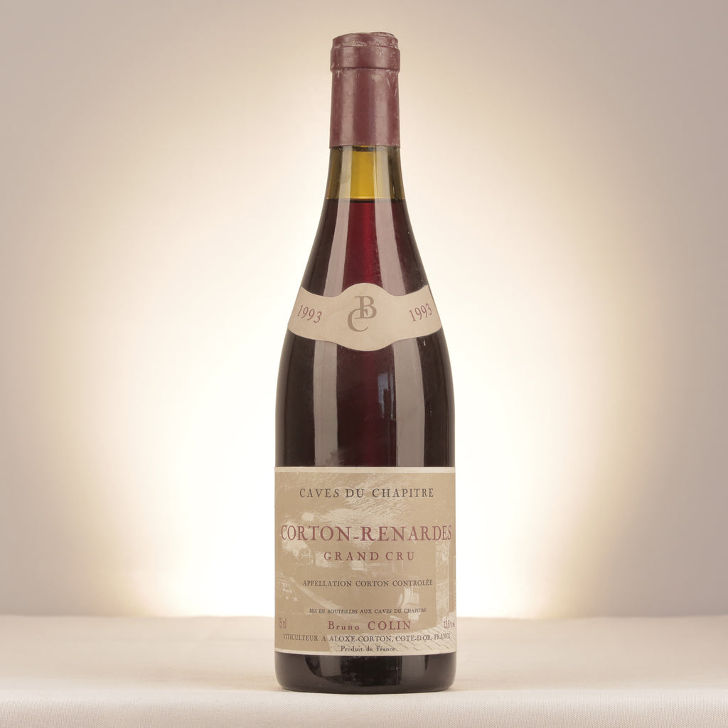Bruno Colin Caves du Chapitre Corton Grand Cru Les Renardes 1993 Bottle front