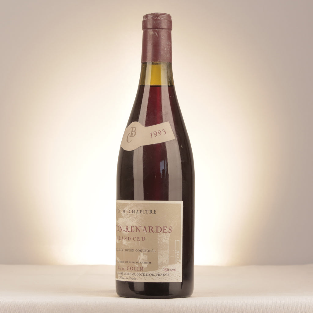Bruno Colin Caves du Chapitre Corton Grand Cru Les Renardes 1993 Bottle turned left