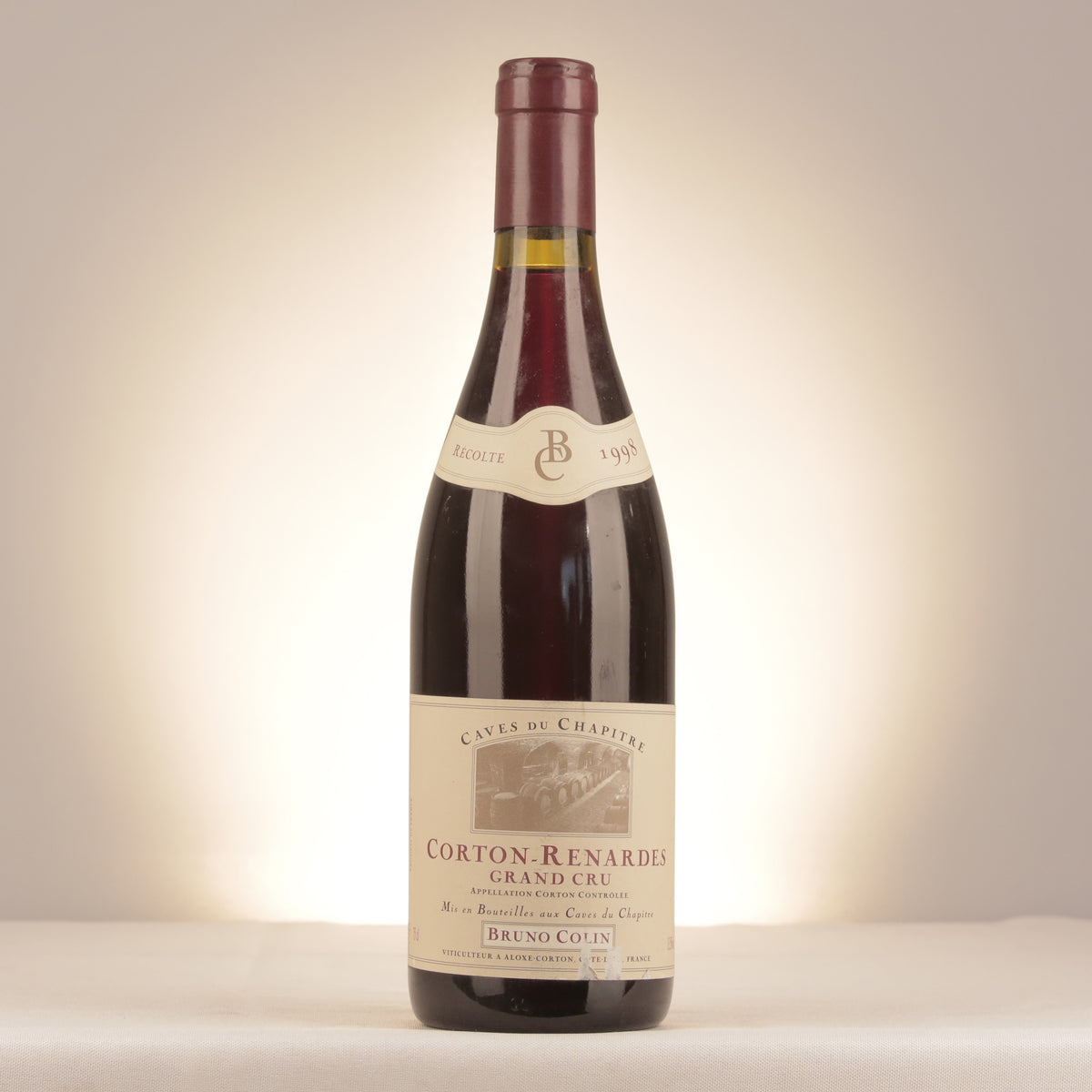 Bruno Colin Caves du Chapitre Corton Grand Cru Les Renardes 1998 Bottle front (lot 0ba8)
