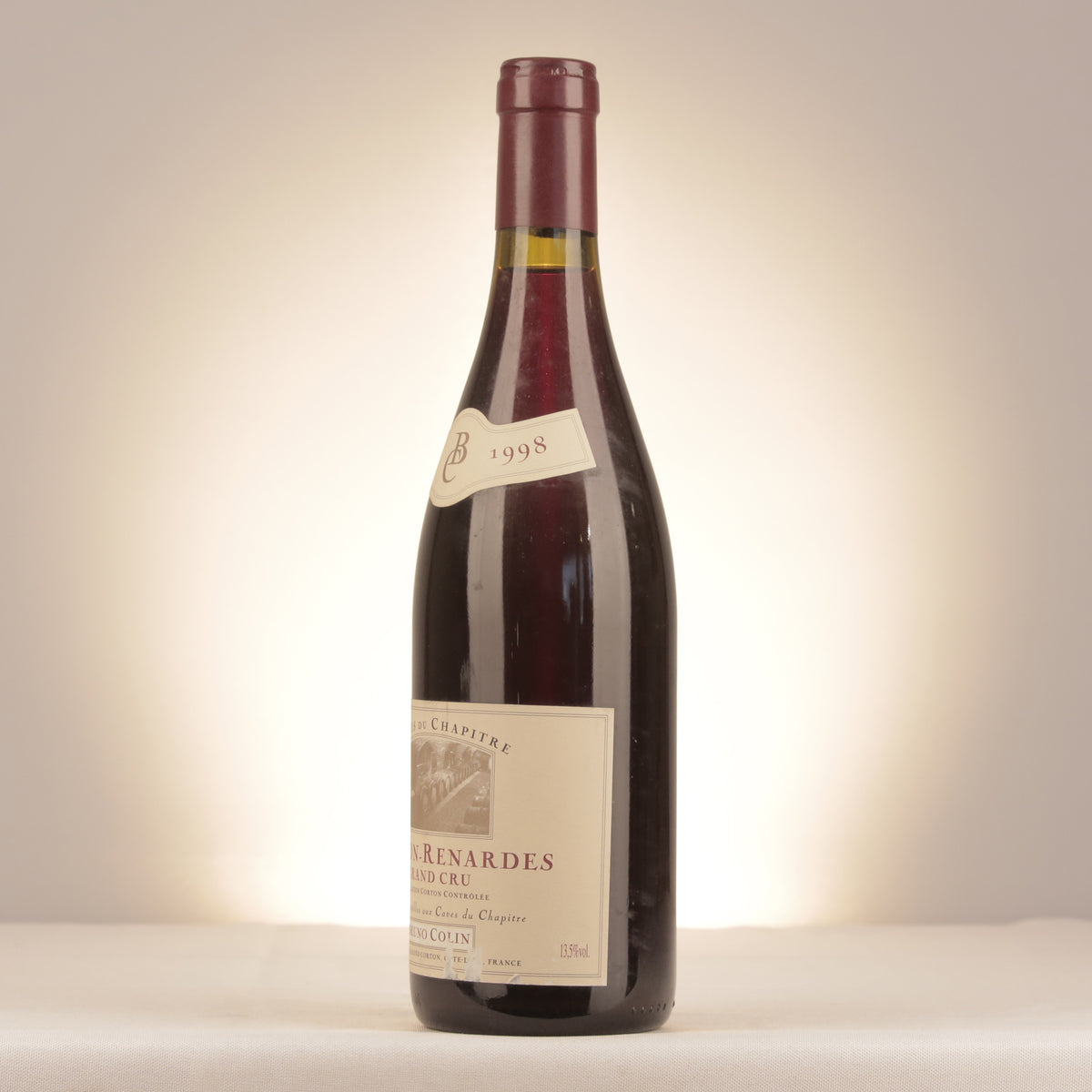 Bruno Colin Caves du Chapitre Corton Grand Cru Les Renardes 1998 Bottle turned left (lot 0ba8)