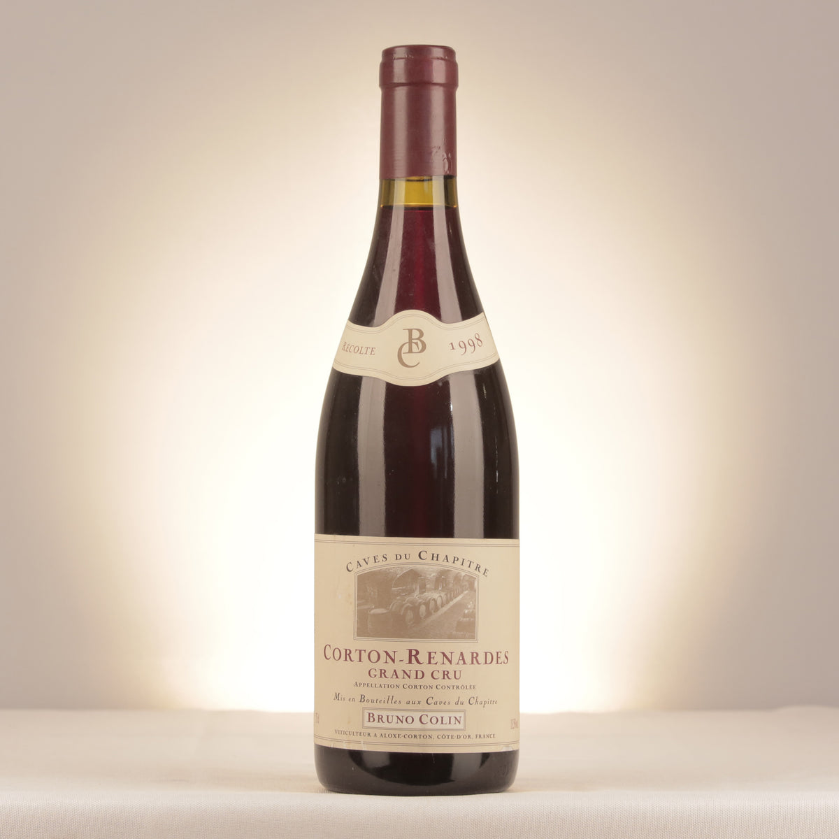 Bruno Colin Caves du Chapitre Corton Grand Cru Les Renardes 1998 Bottle front (lot cb73)