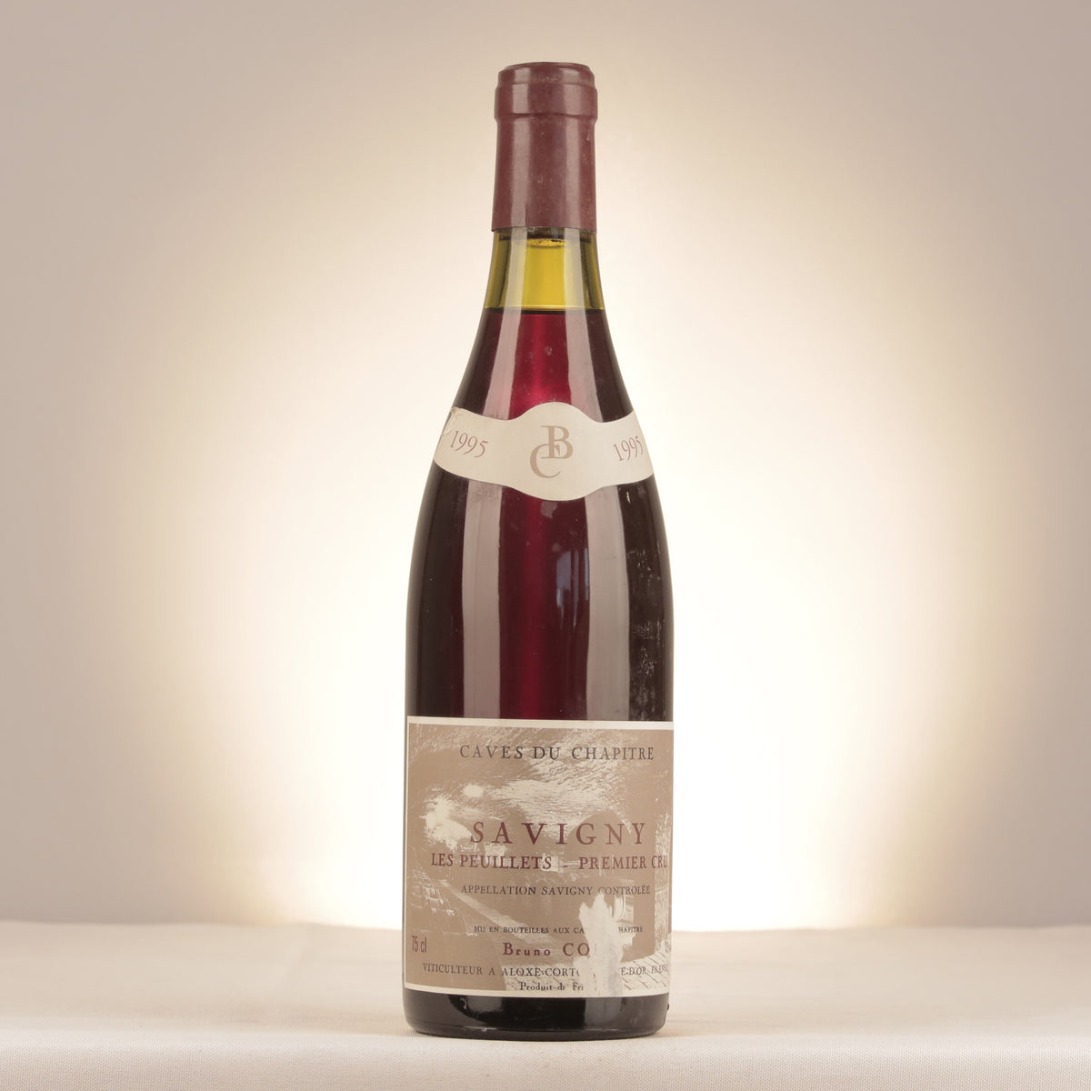 Bruno Colin Caves du Chapitre Savigny-lès-Beaune 1er Cru Les Peuillets 1995 Bottle front (lot 3b8a)