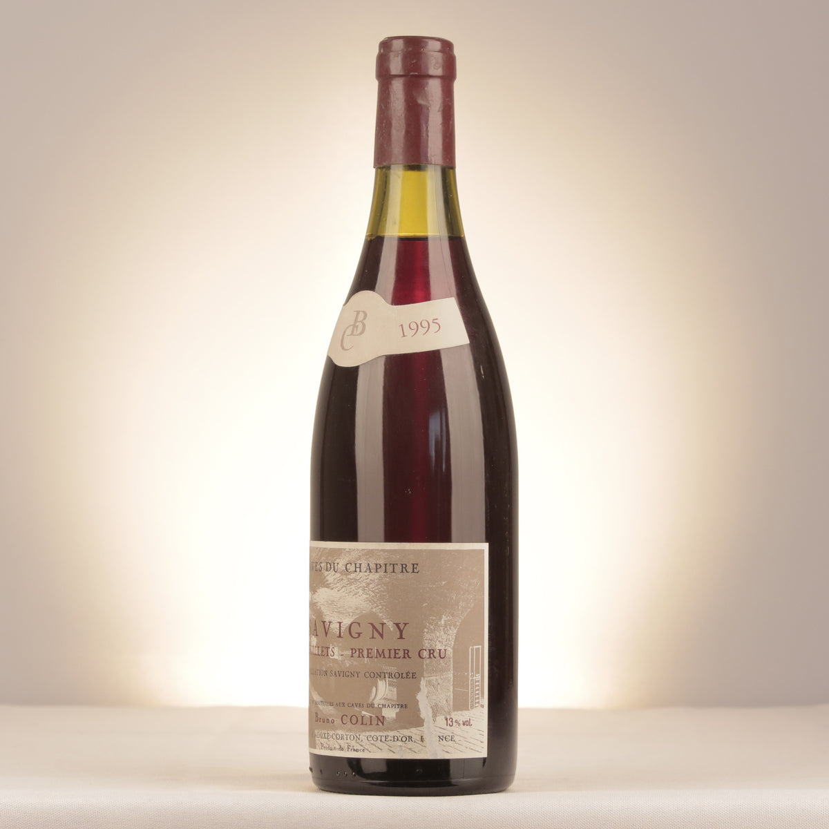 Bruno Colin Caves du Chapitre Savigny-lès-Beaune 1er Cru Les Peuillets 1995 Bottle turned left (lot cc34)