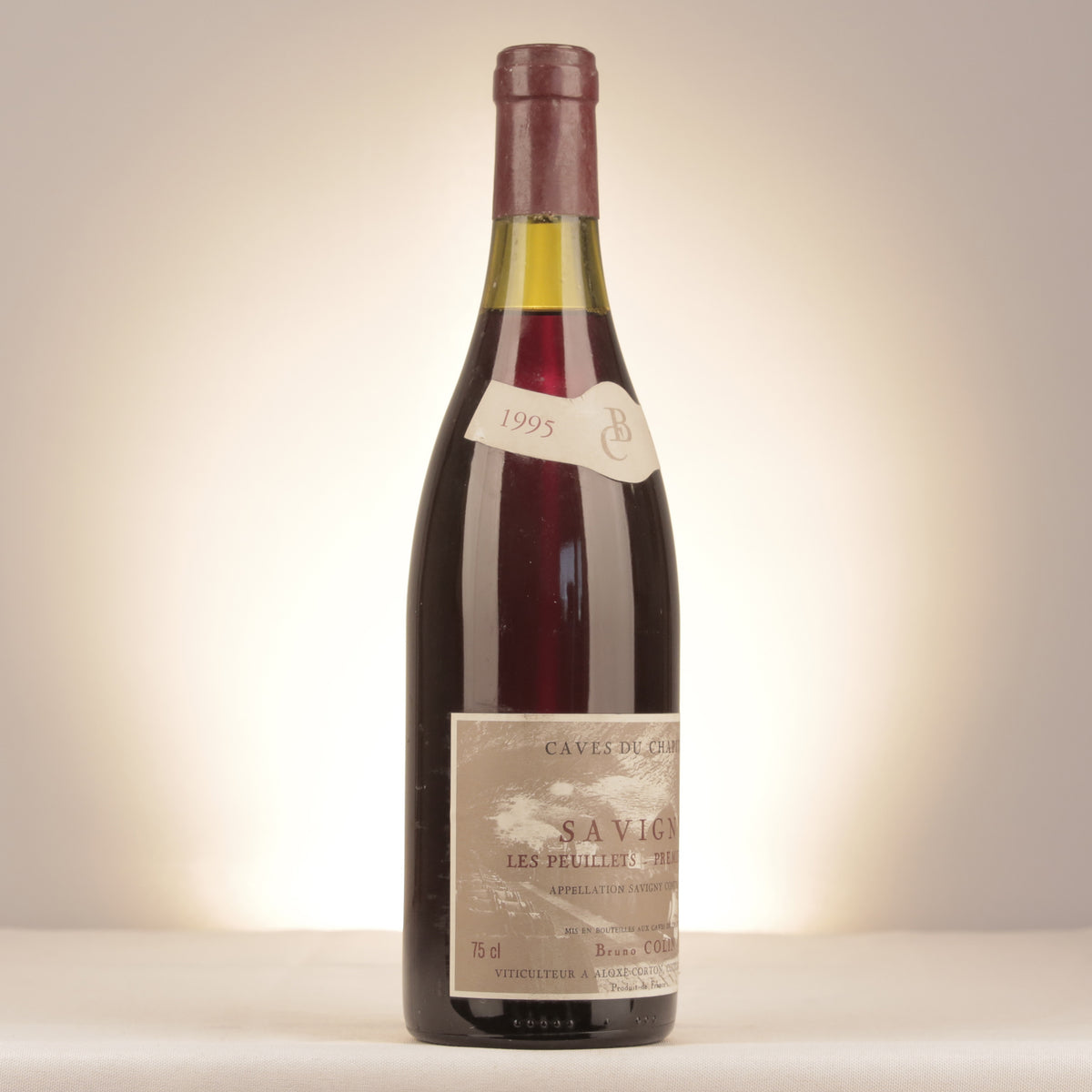Bruno Colin Caves du Chapitre Savigny-lès-Beaune 1er Cru Les Peuillets 1995 Bottle turned right (lot cc34)