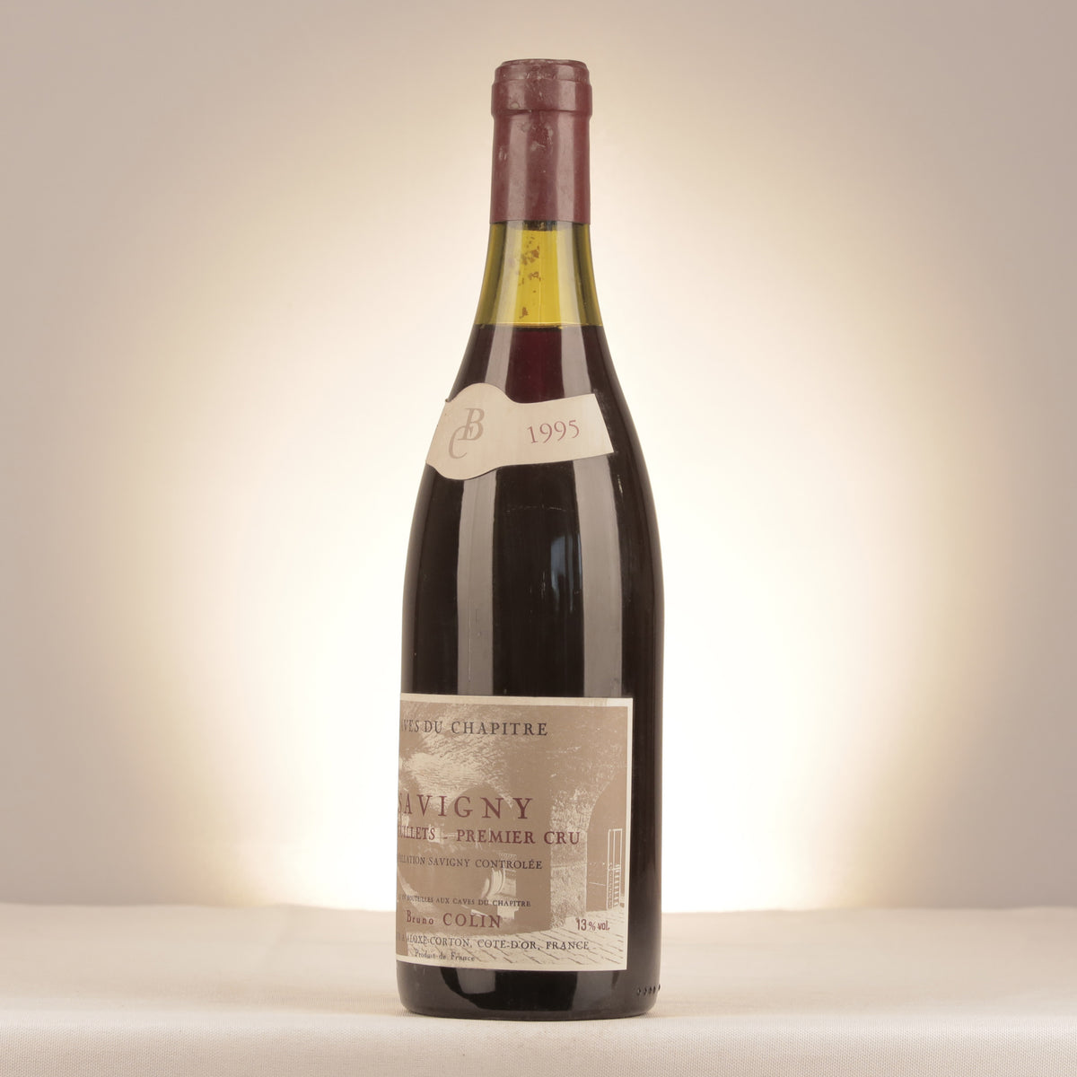Bruno Colin Caves du Chapitre Savigny-lès-Beaune 1er Cru Les Peuillets 1995 Bottle turned left (lot ef09)