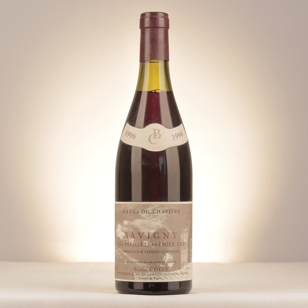 Bruno Colin Caves du Chapitre Savigny-lès-Beaune 1er Cru Les Peuillets 1996 Bottle front