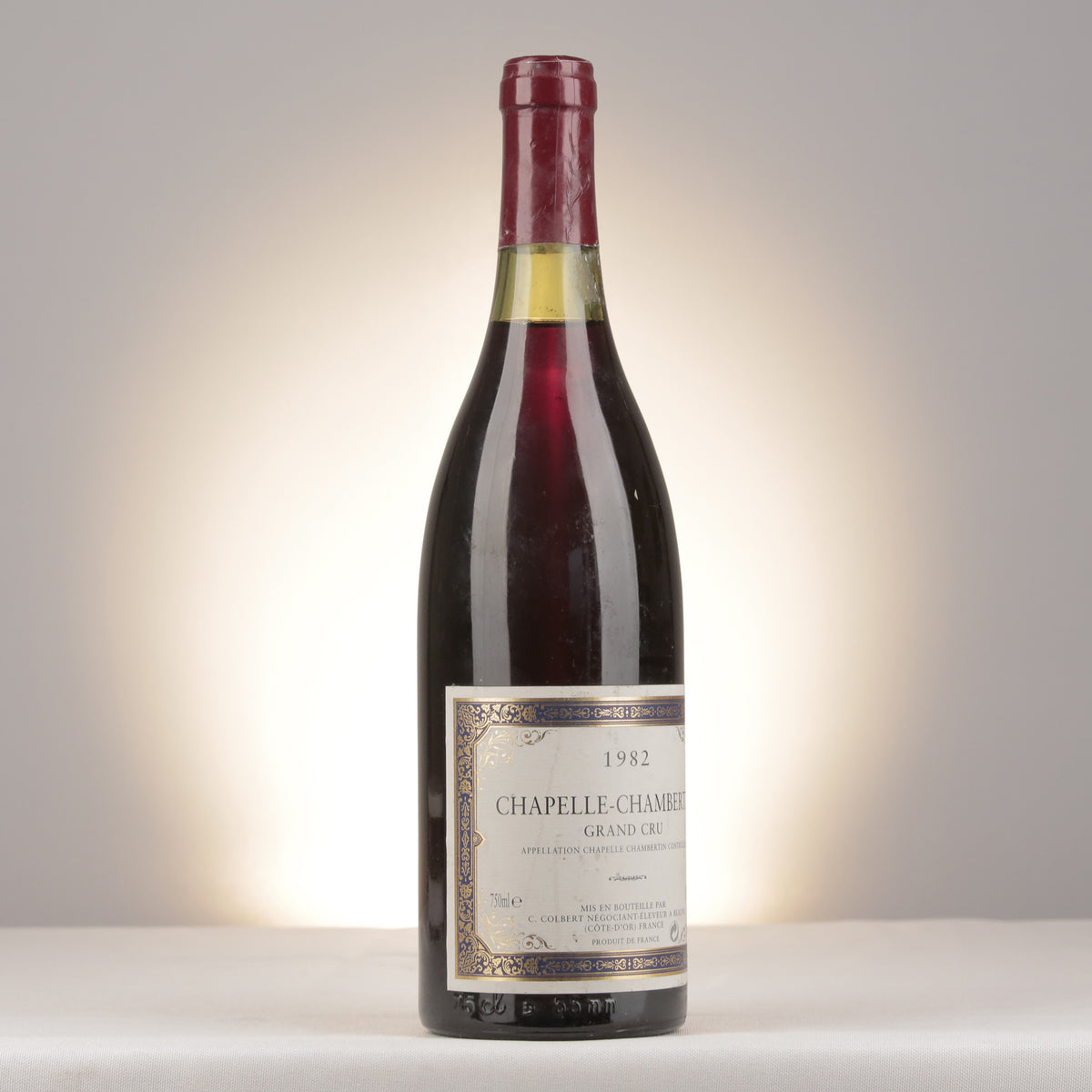 C. Colbert Chapelle-Chambertin Grand Cru 1982 Bottle turned right