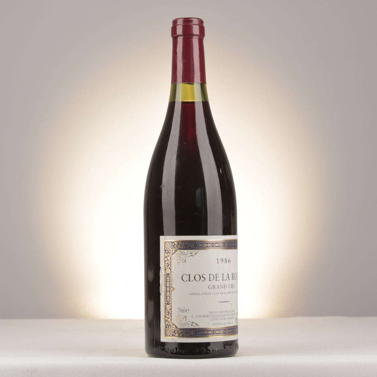 C. Colbert Clos de la Roche Grand Cru 1986 Bottle turned right