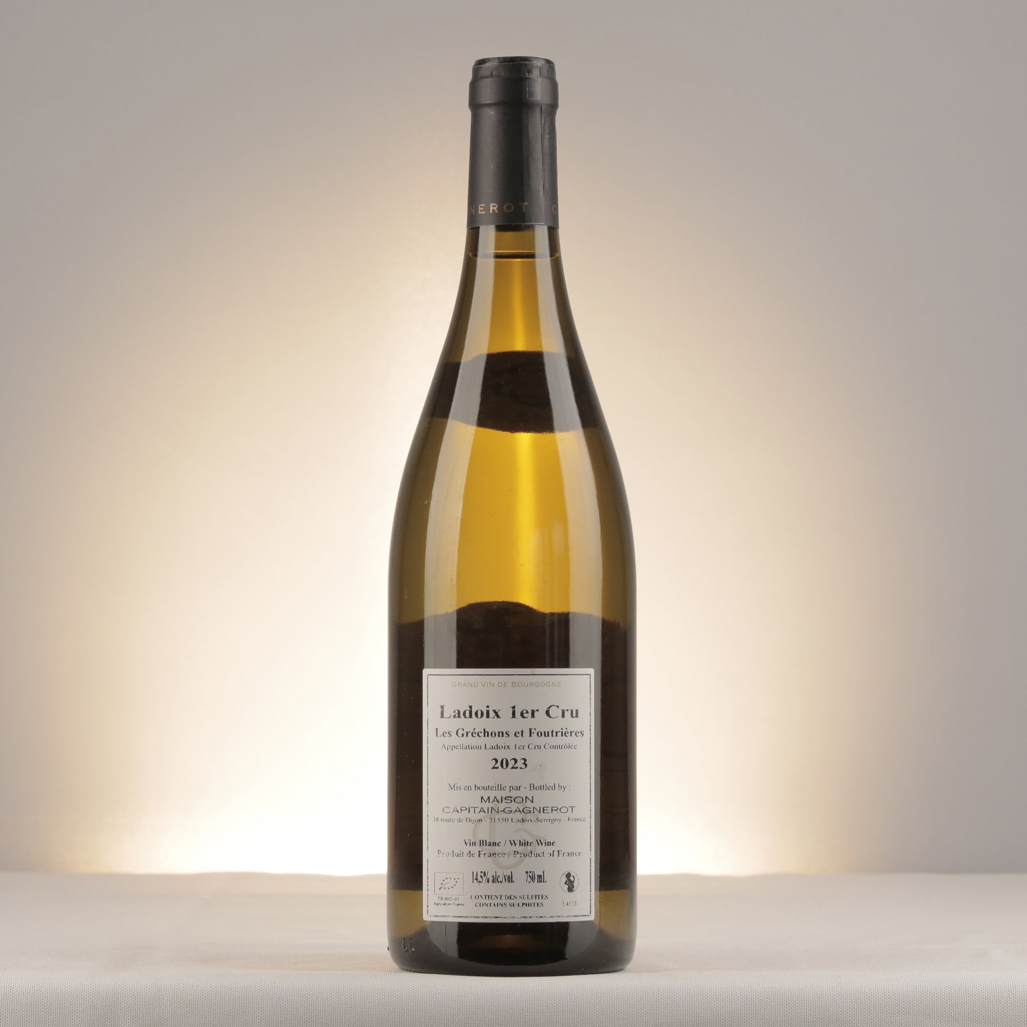 Capitain Gagnerot Ladoix 1er Cru Les Grechons et Foutrières Blanc 2023 Bottle back