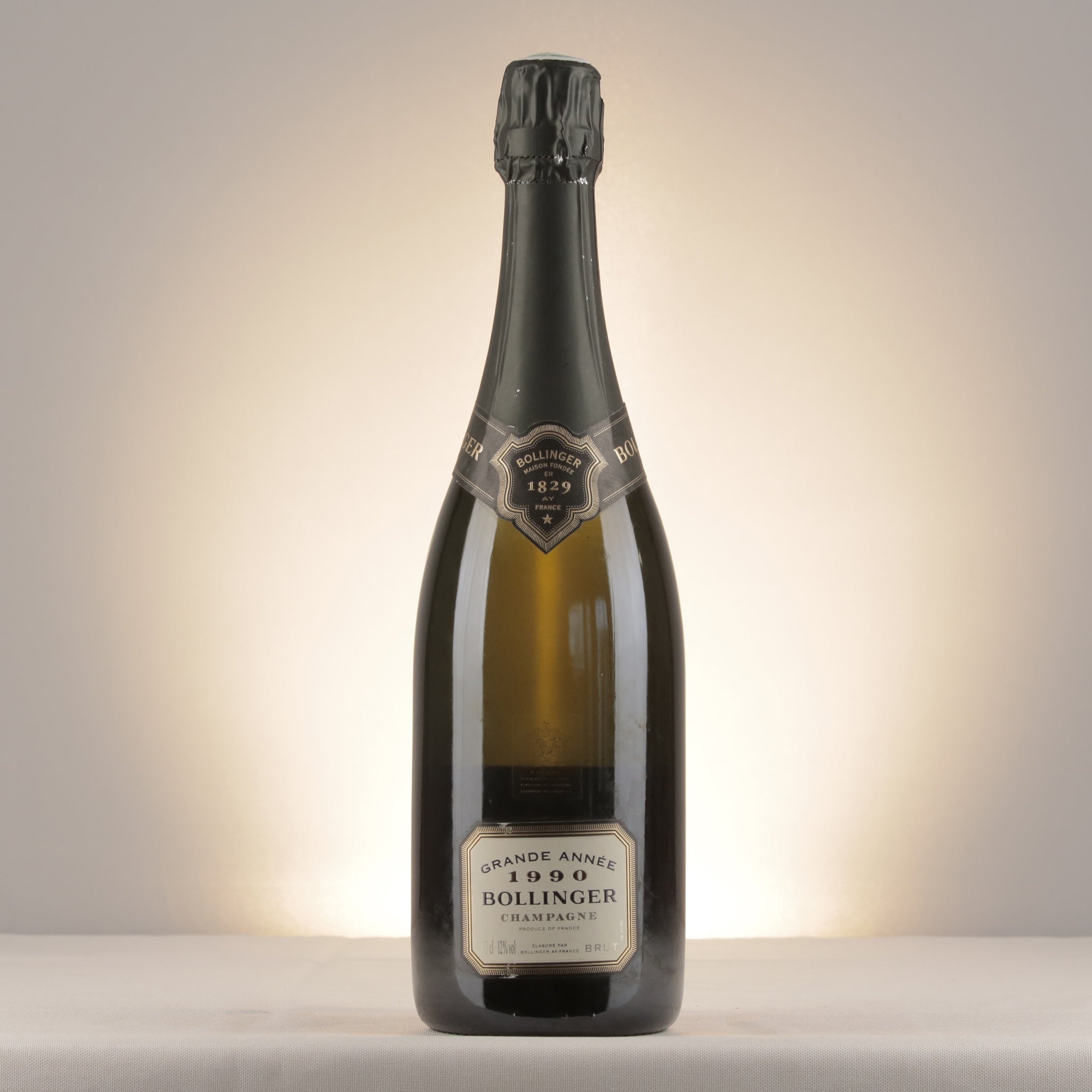 Champagne Bollinger La Grande Annee Brut 1990 Bottle 75cl front view