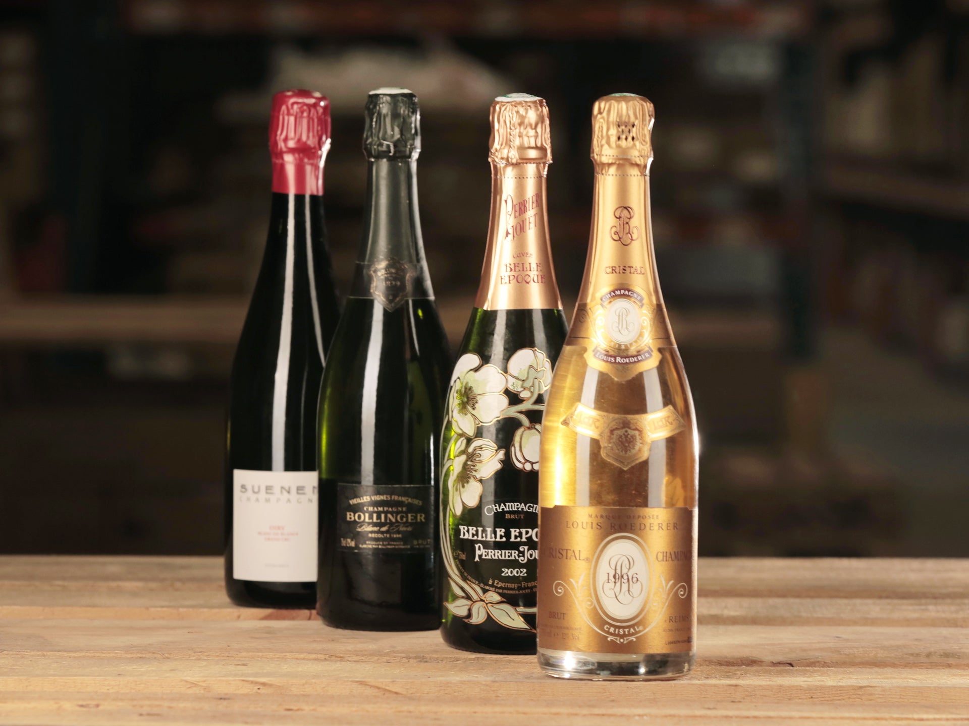 Prestige Champagne - Suenen, Bollinger VVF, Perrier-Jouët Belle Epoque, Cristal 1996 - Dynamic Cellars