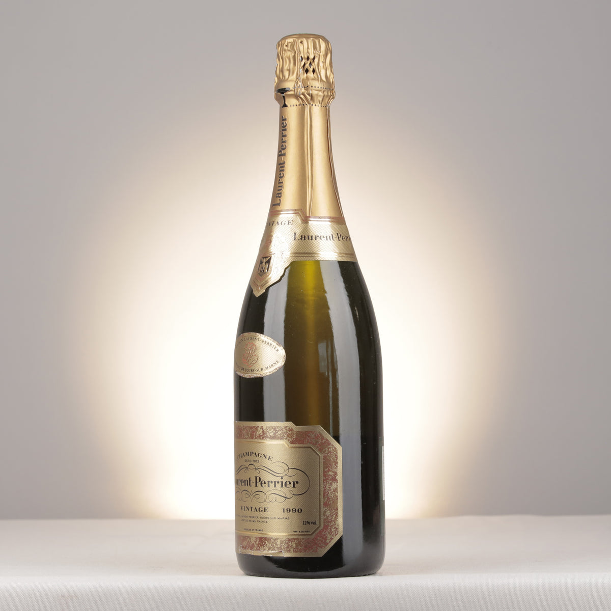 Champagne Laurent-Perrier Brut Millésimé 1990 Bottle turned left