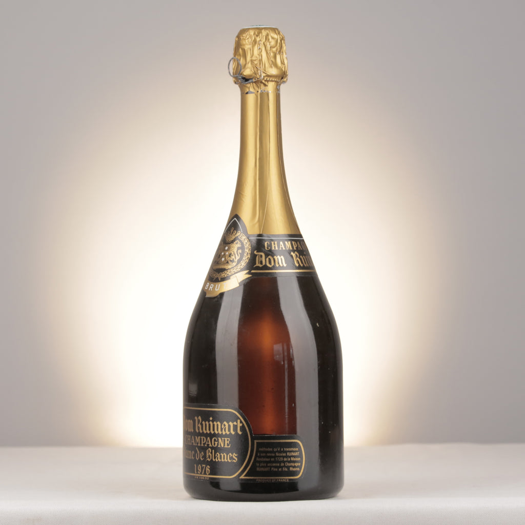 Champagne Ruinart Dom Ruinart Blanc de Blancs 1976 Bottle turned left