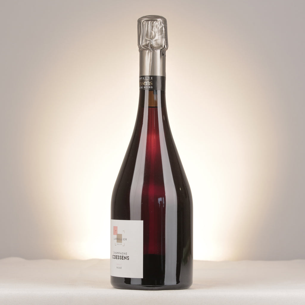 Champagnes Coessens Largillier Brut Rosé Champagne NV Bottle turned left