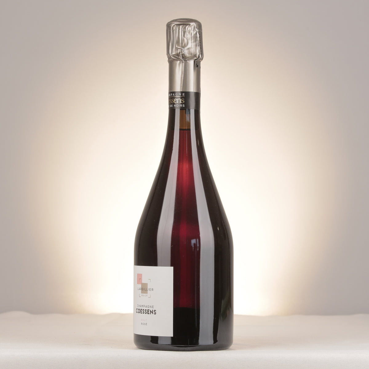 Champagnes Coessens Largillier Brut Rosé Champagne NV Bottle turned left