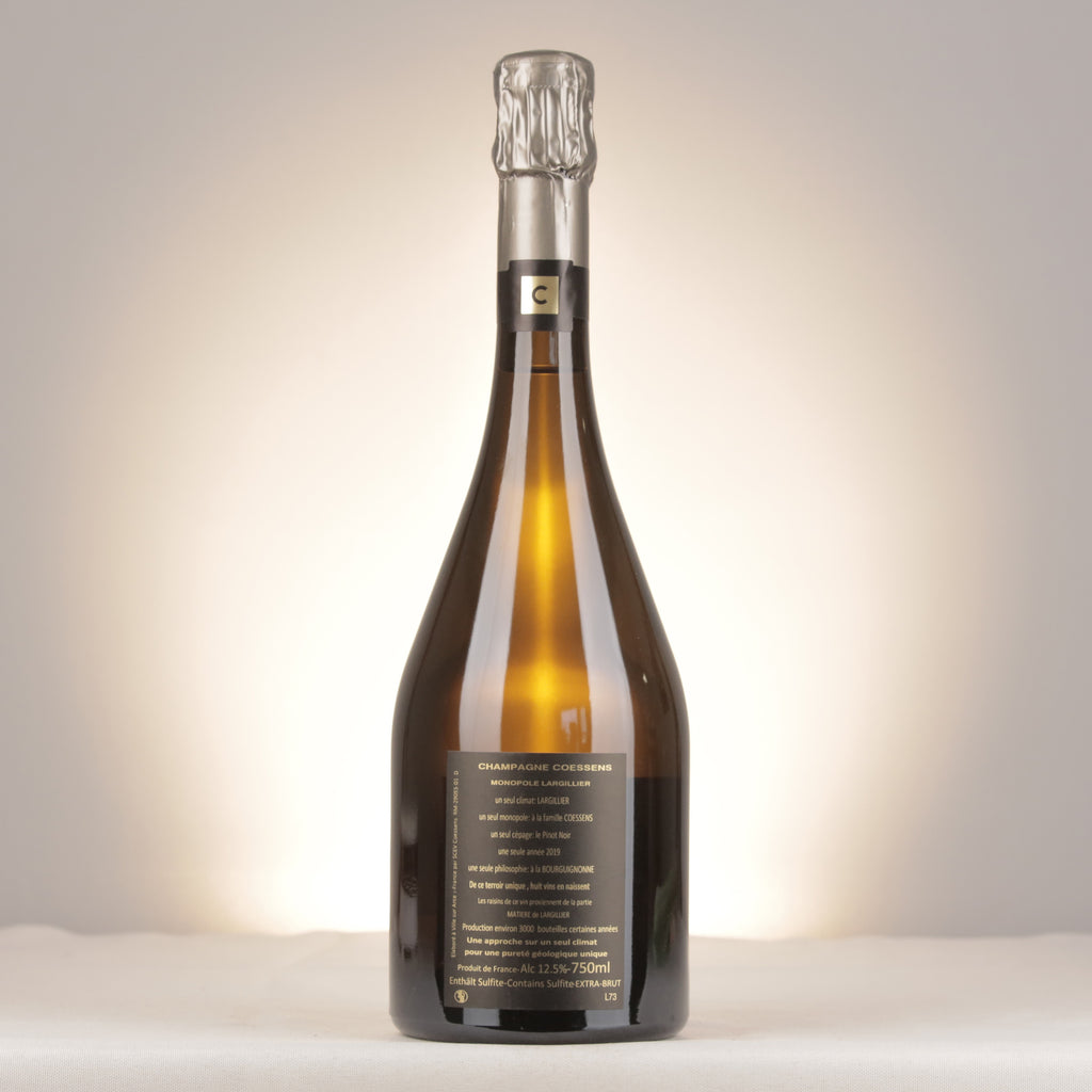 Champagnes Coessens Largillier Extra Brut Millésime Champagne 2019 Bottle back
